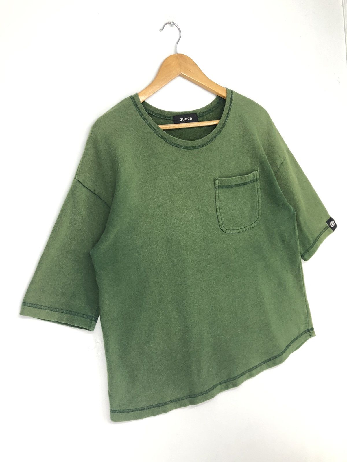 Zucca Cabane De Zucca Single Pocket Faded Green Oversize Tshirt Size US M / EU 48-50 / 2 - 4 Thumbnail