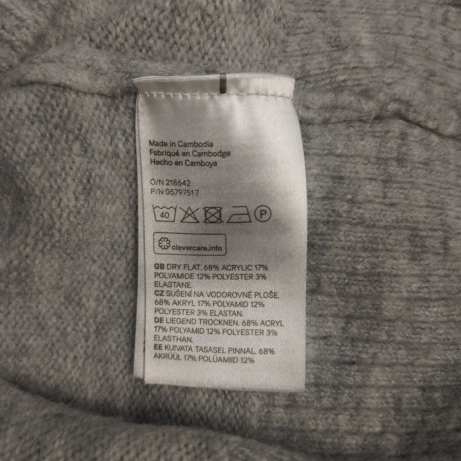 Other Basic Women's S Light Gray Knit V-Neck Long Sleeve Sweater Size S / US 4 / IT 40 - 4 Thumbnail