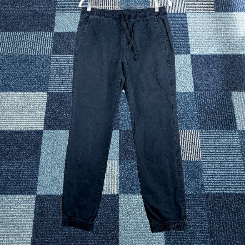 Vintage Aeropostale Jogger Pants Mens Small Black Stretch Drawstring Flat Front Size US 29 - 1 Thumbnail