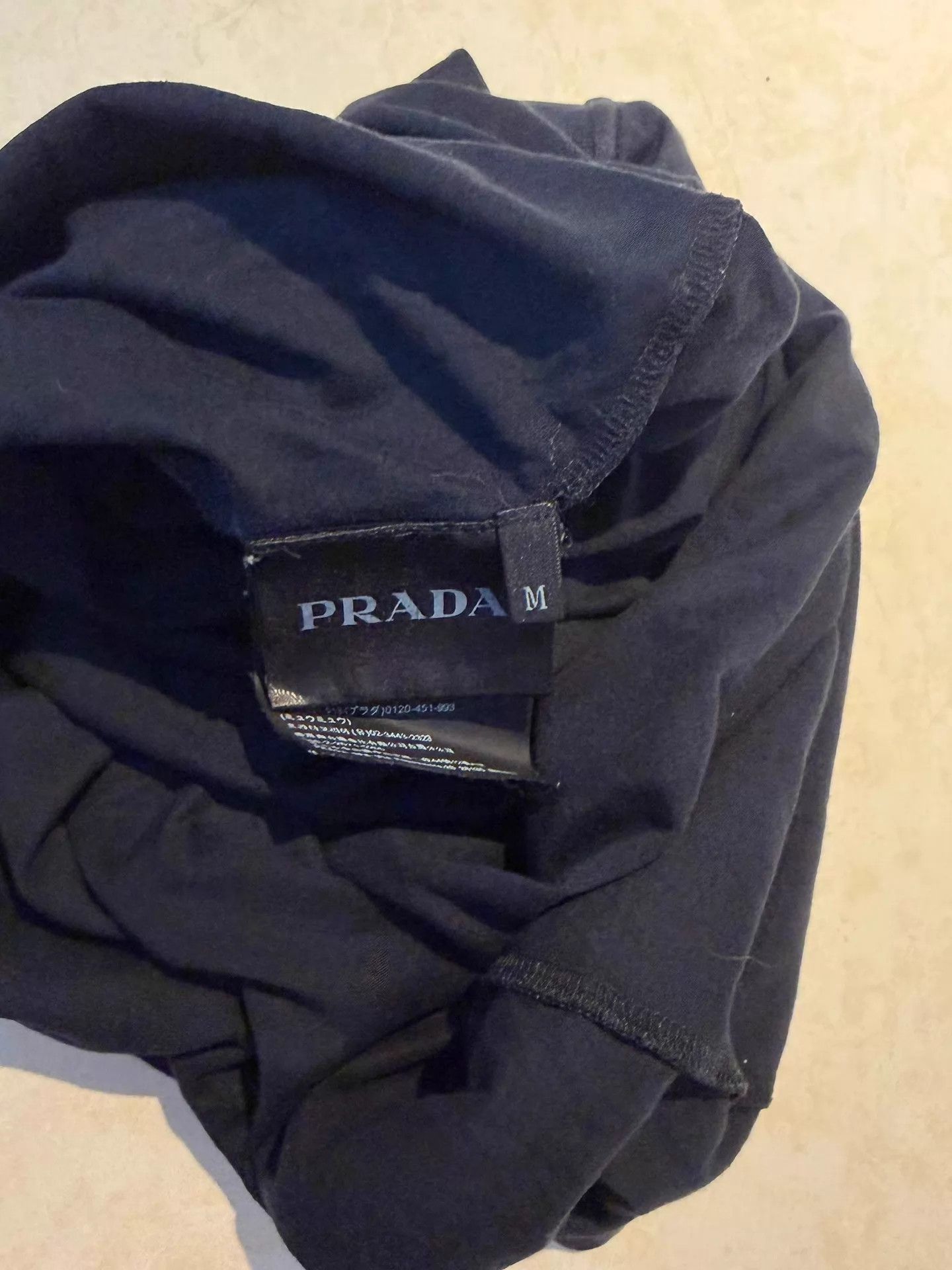 Prada Prada Triangle Logo Black Short Sleeve Tee M 9/10 Size M / US 6-8 / IT 42-44 - 3 Thumbnail