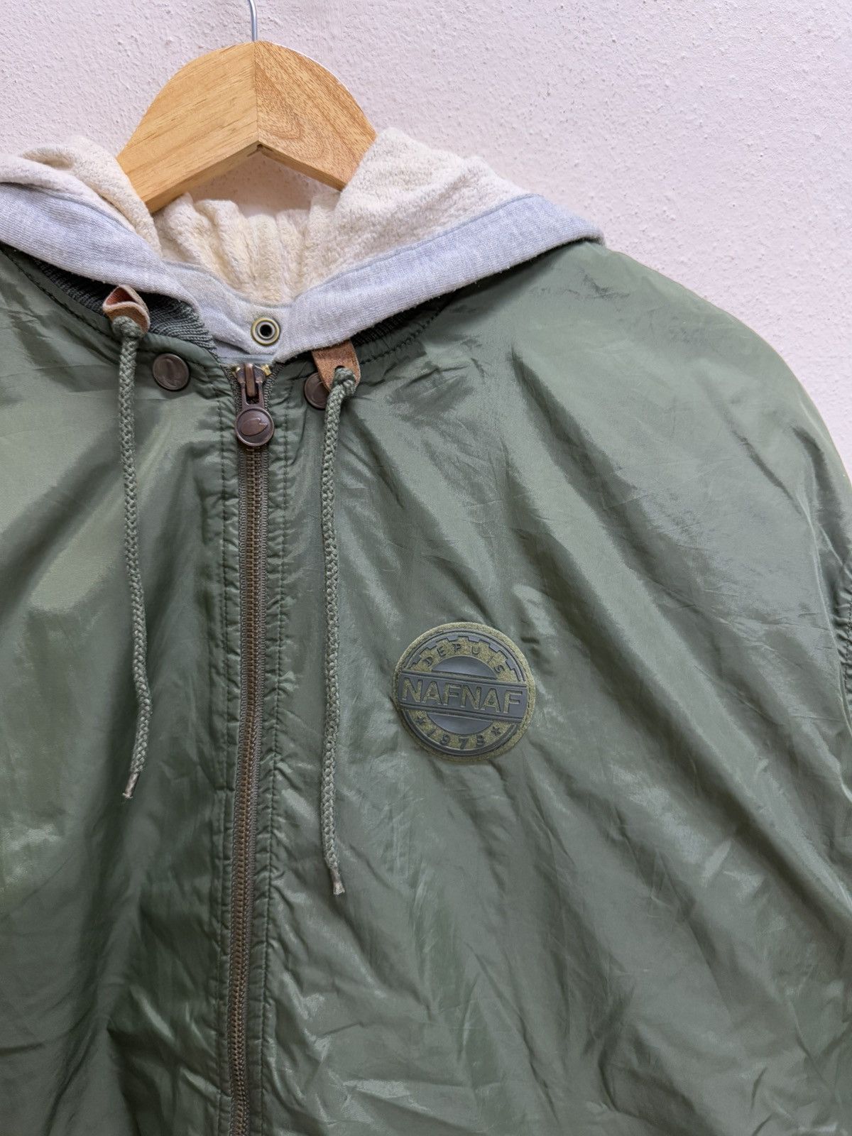 Japanese Brand × Vintage Naf nAf Rubber Label Padded Nylon Jacket Hoodie Size US XL / EU 56 / 4 - 20 Thumbnail