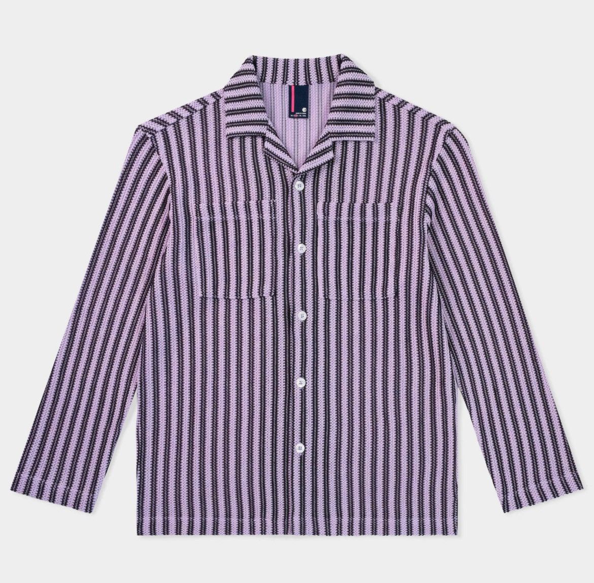 Eric Emanuel Eric Emanuel purple w black stripes knit button up shirt Size US L / EU 52-54 / 3 - 1 Thumbnail