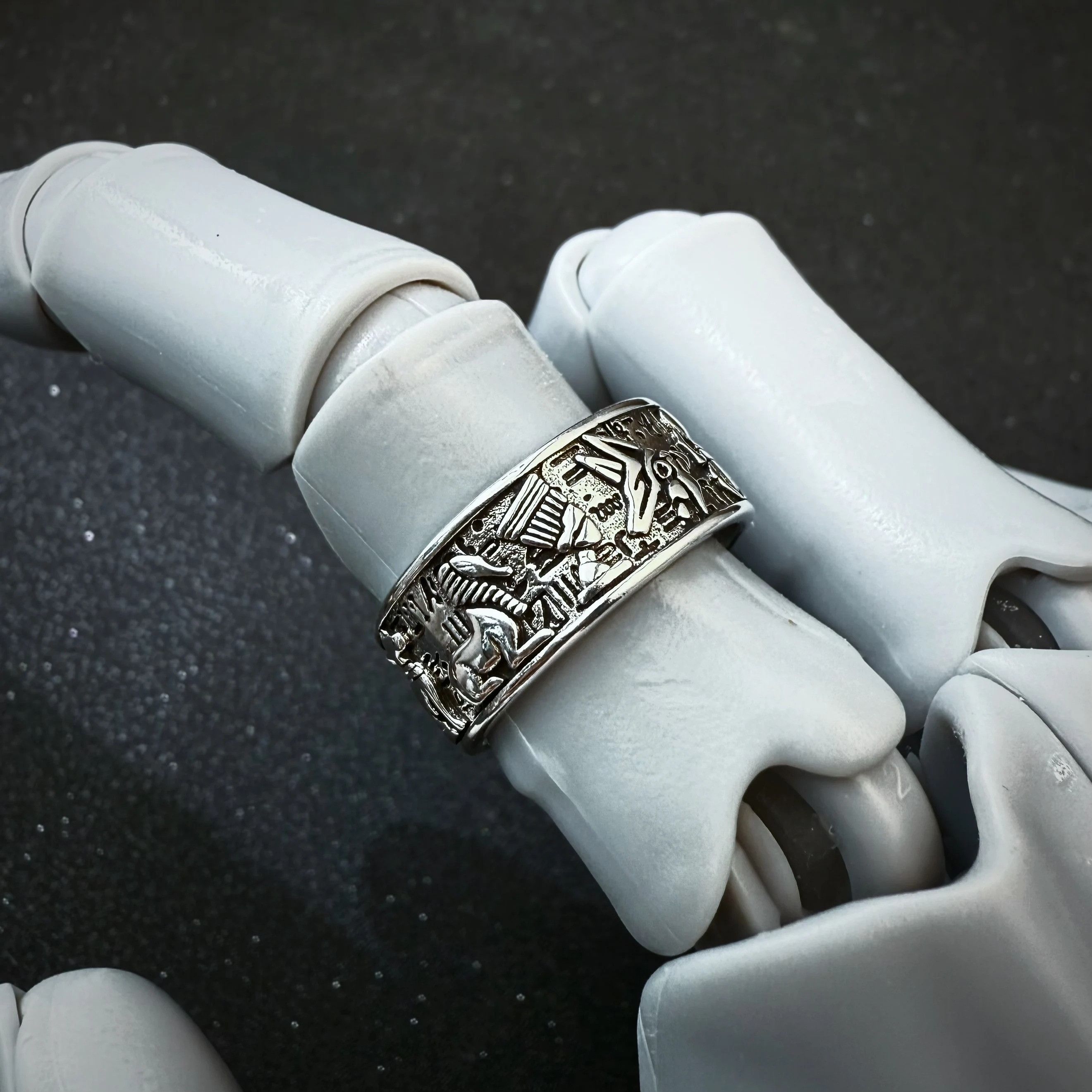 Vintage Retro Egyptian Symbols Ring Size ONE SIZE - 7 Thumbnail