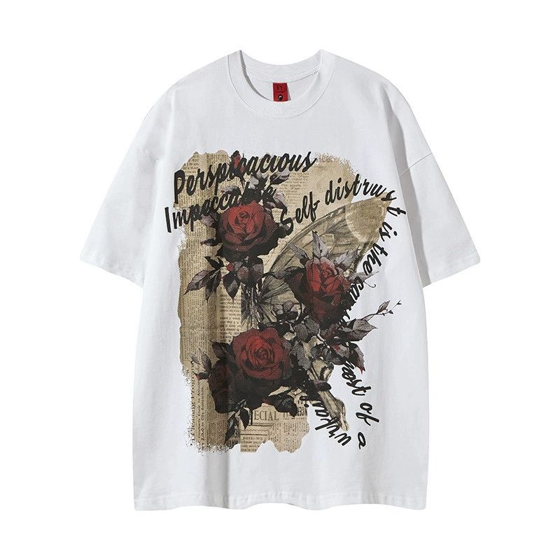 Japanese Brand × Vintage Men's washed rose flower print T-shirt Size US M / EU 48-50 / 2 - 1 Thumbnail