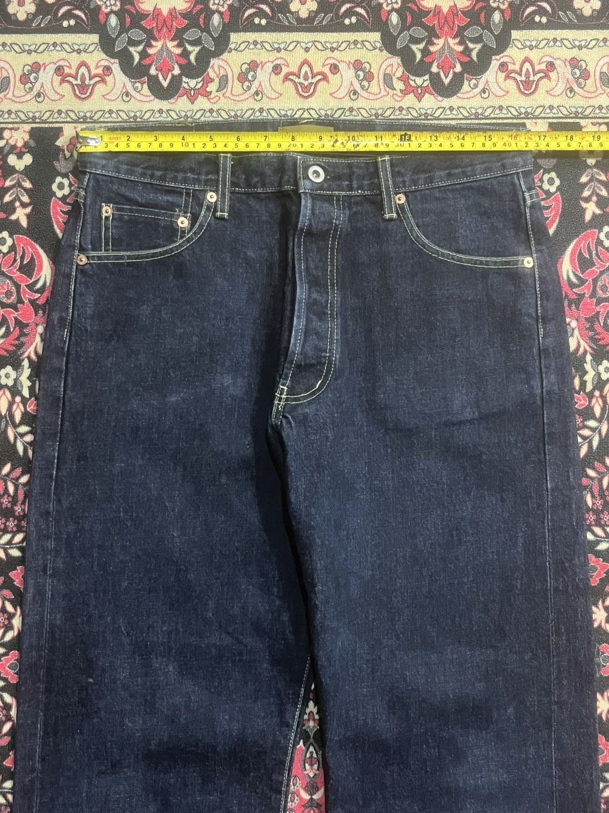 Vintage Vintage Octopus Army Indigo Wash Straight Leg Selvedge Jeans Size US 34 / EU 50 - 15 Thumbnail