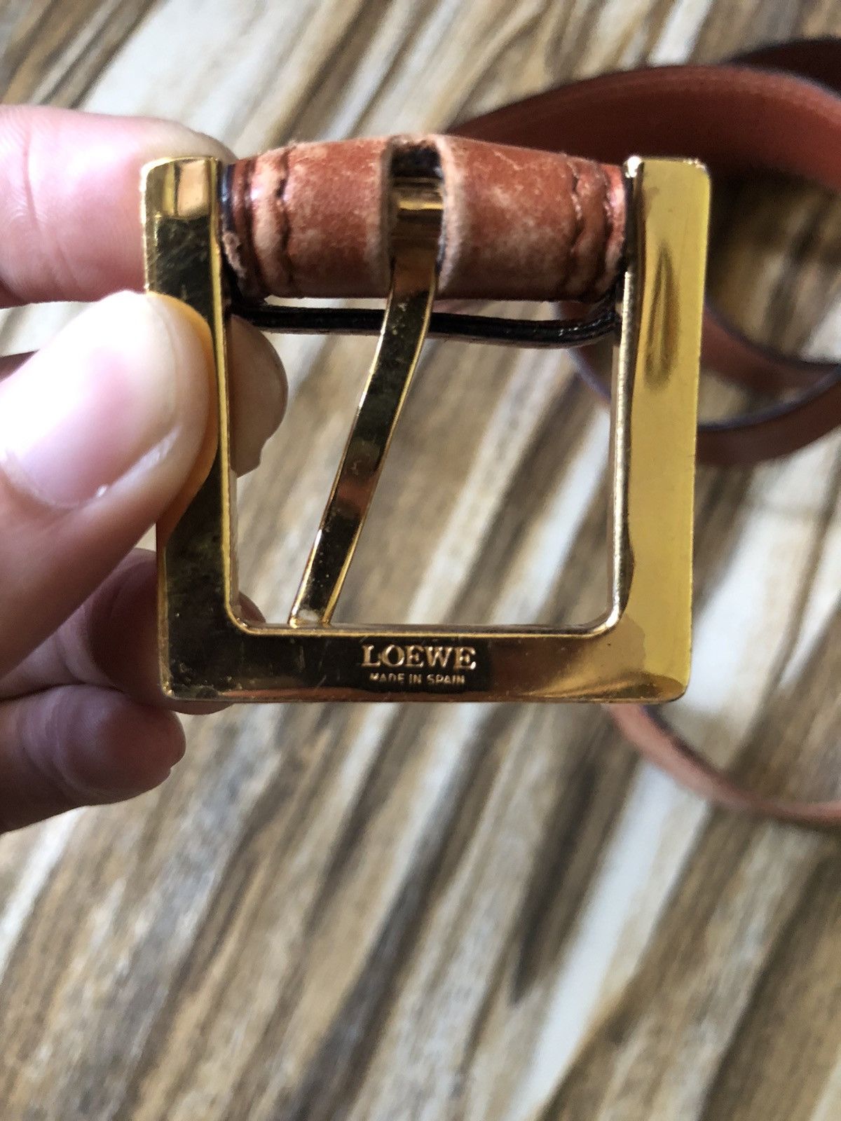 Loewe Luxury Loewe retro pebbled cowhide leather belt casual Size 40 - 7 Thumbnail