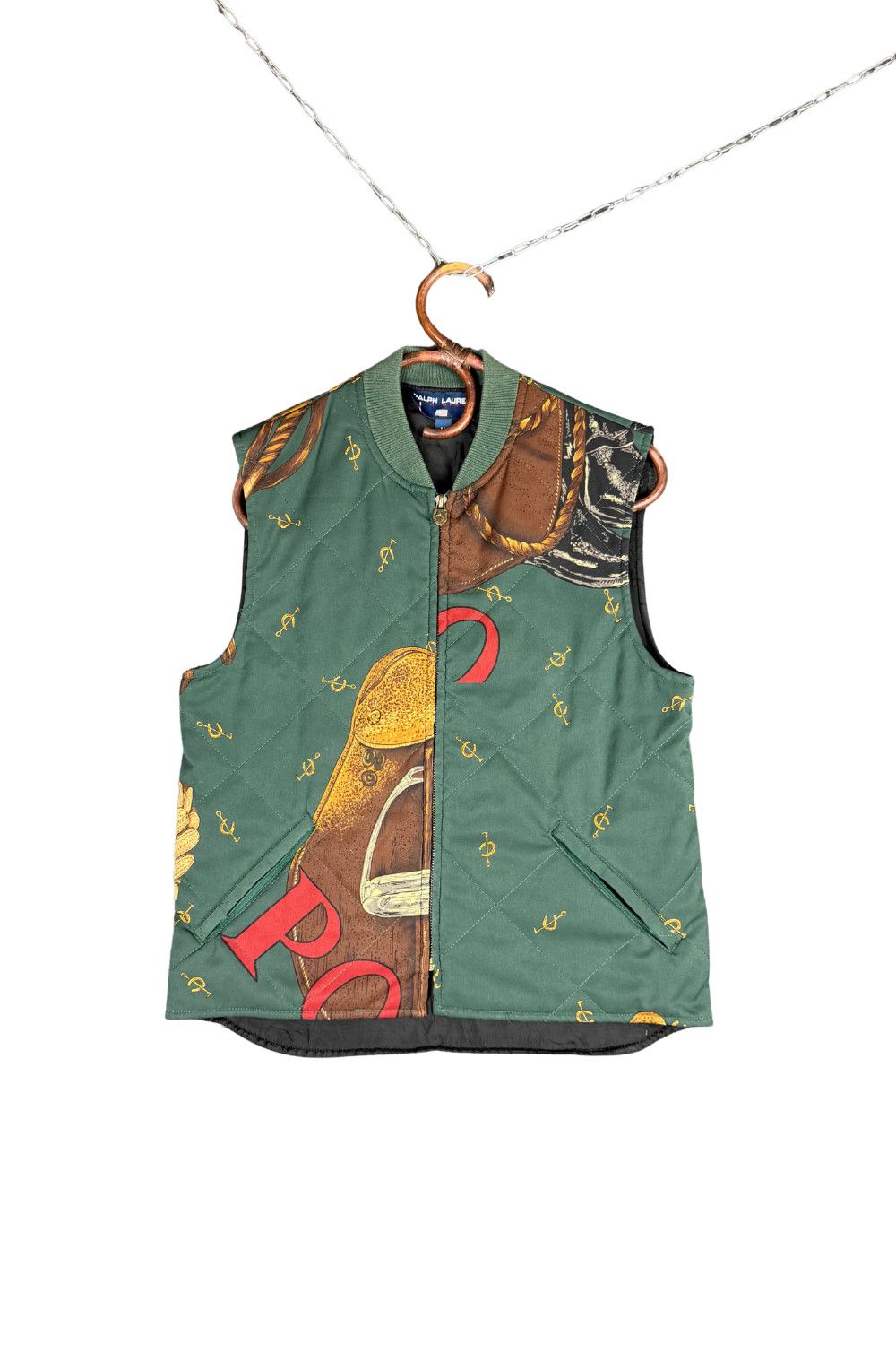 Polo Ralph Lauren FW99 Polo Sport Quilted Equestrian Graphic Vest Size US M / EU 48-50 / 2 - 1 Thumbnail