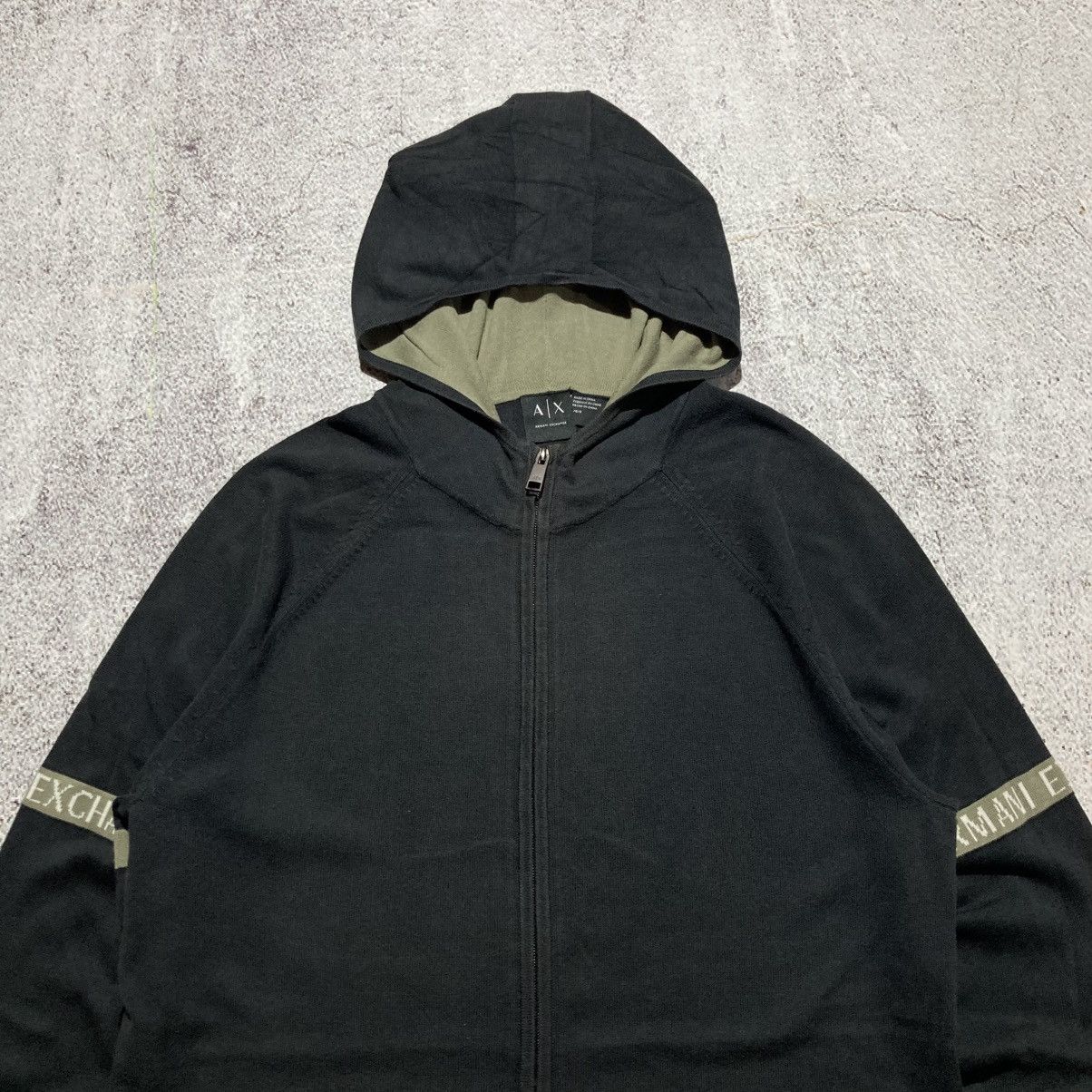 Armani Exchange Armani Exchange Logo Slevee Taped Ziphoodie Black Luxury Size US L / EU 52-54 / 3 - 2 Thumbnail