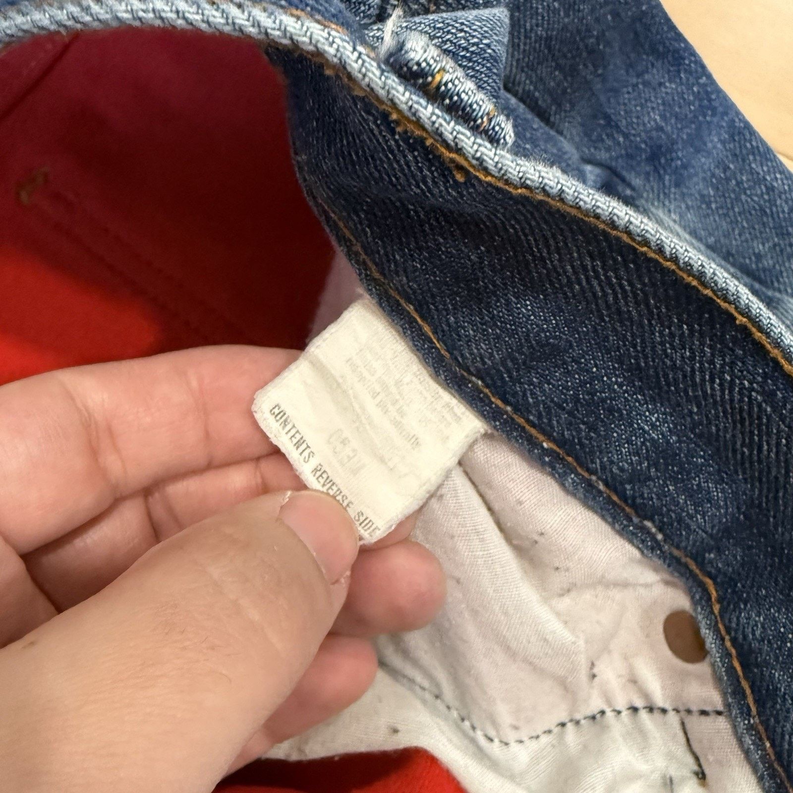 Levi's Vintage Levis Orange Tab Lined Jeans 34 Blue 80s Boot Cut Size US 34 / EU 50 - 4 Thumbnail