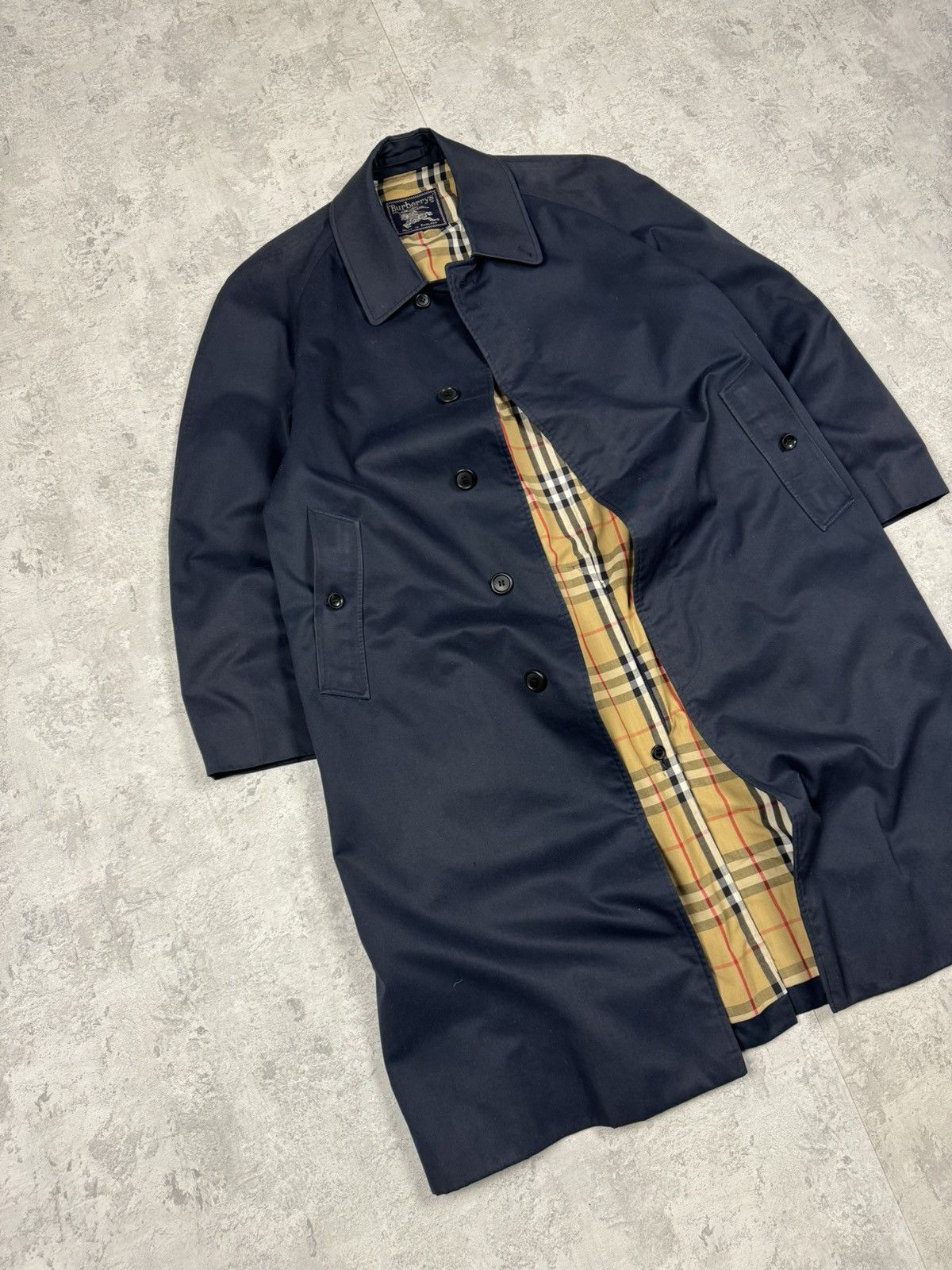 Burberry Vintage Burberry Trench Coat Dark Blue Jacket Size L-XL Size XL / US 12-14 / IT 48-50 - 2 Thumbnail