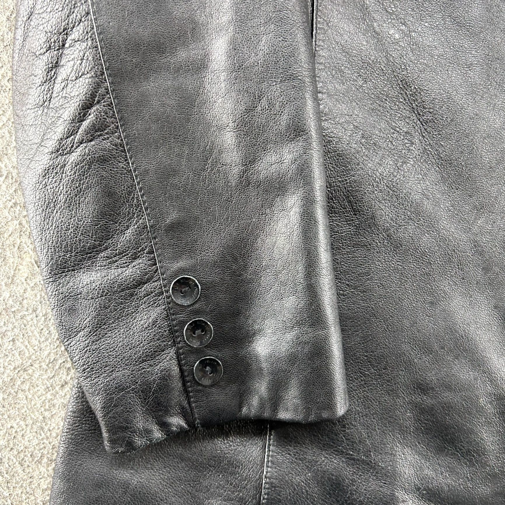 Vintage VINTAGE Wilsons Leather Coat Womens XL Black Pelle Studio Genuine Real Jacket Overcoat Mid-Length Paisley 90s Pockets Lined Outdoor Womens Size XL / US 12-14 / IT 48-50 - 4 Thumbnail