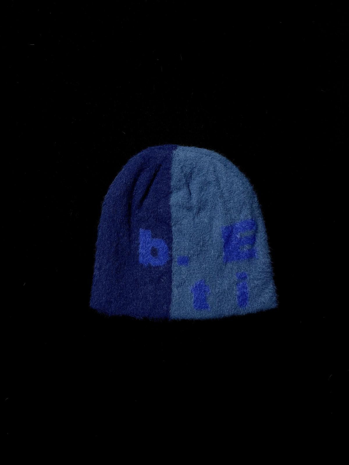 Japanese Brand b.Eautiful Split Mohair Deep Blue No Cuff Knit Beanie Hat OS Size ONE SIZE - 1 Thumbnail