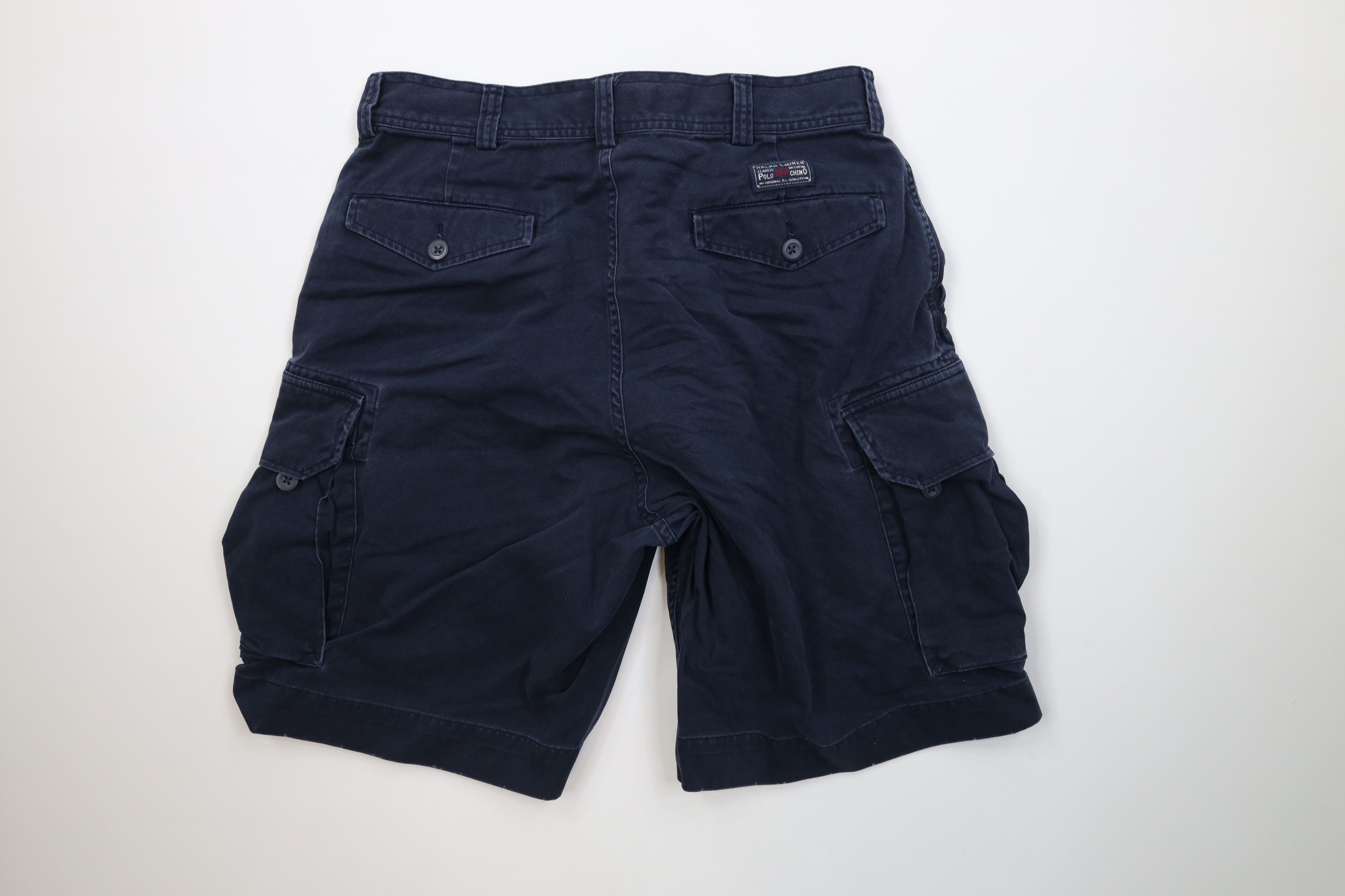 Ralph Lauren Vintage 90s Ralph Lauren Heavyweight Baggy Cargo Shorts Blue Size US 34 / EU 50 - 10 Thumbnail