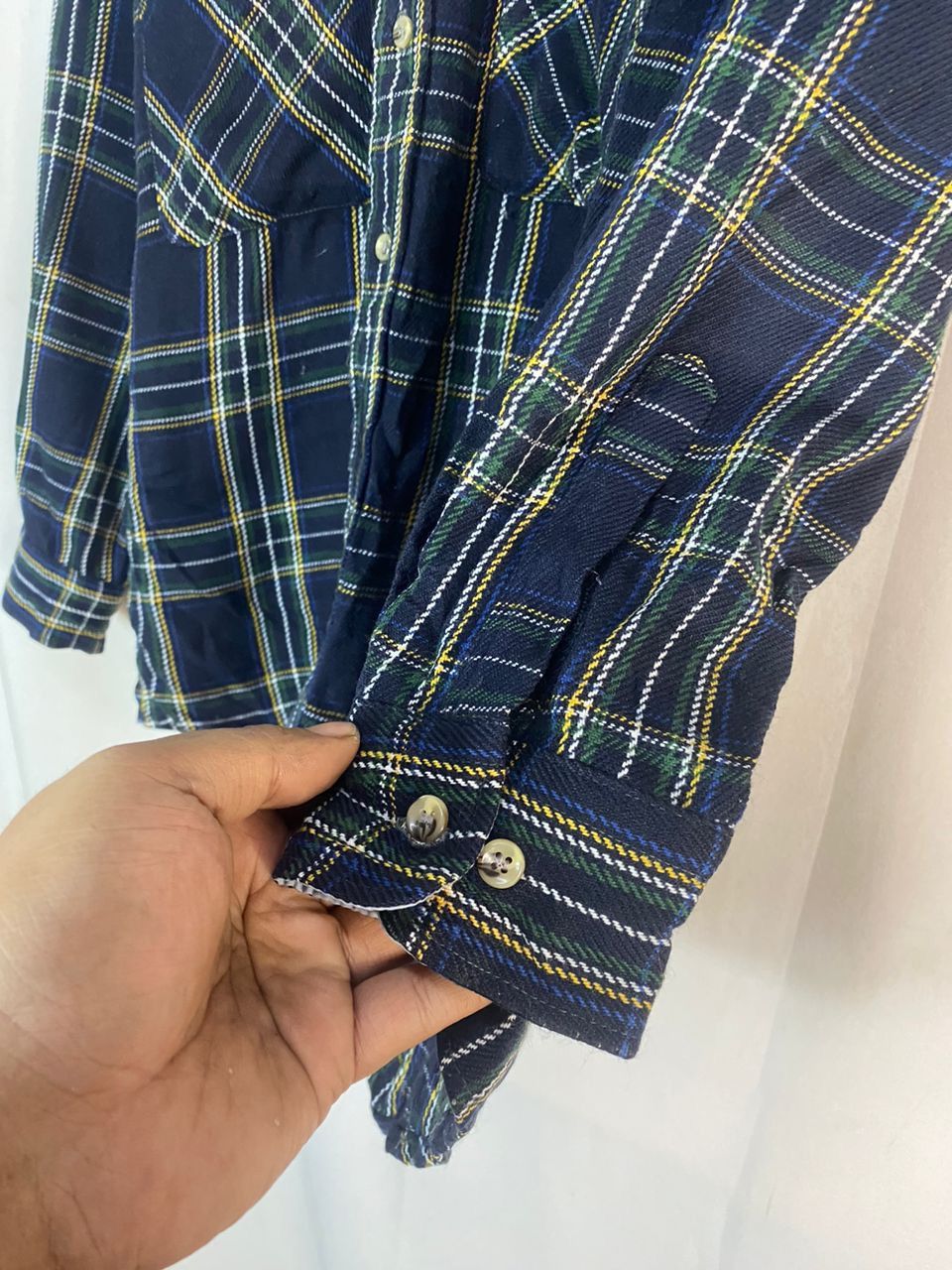 Flannel × Japanese Brand × Vintage Vintage Lip gloss wool flannel button up shirt Size US L / EU 52-54 / 3 - 4 Thumbnail