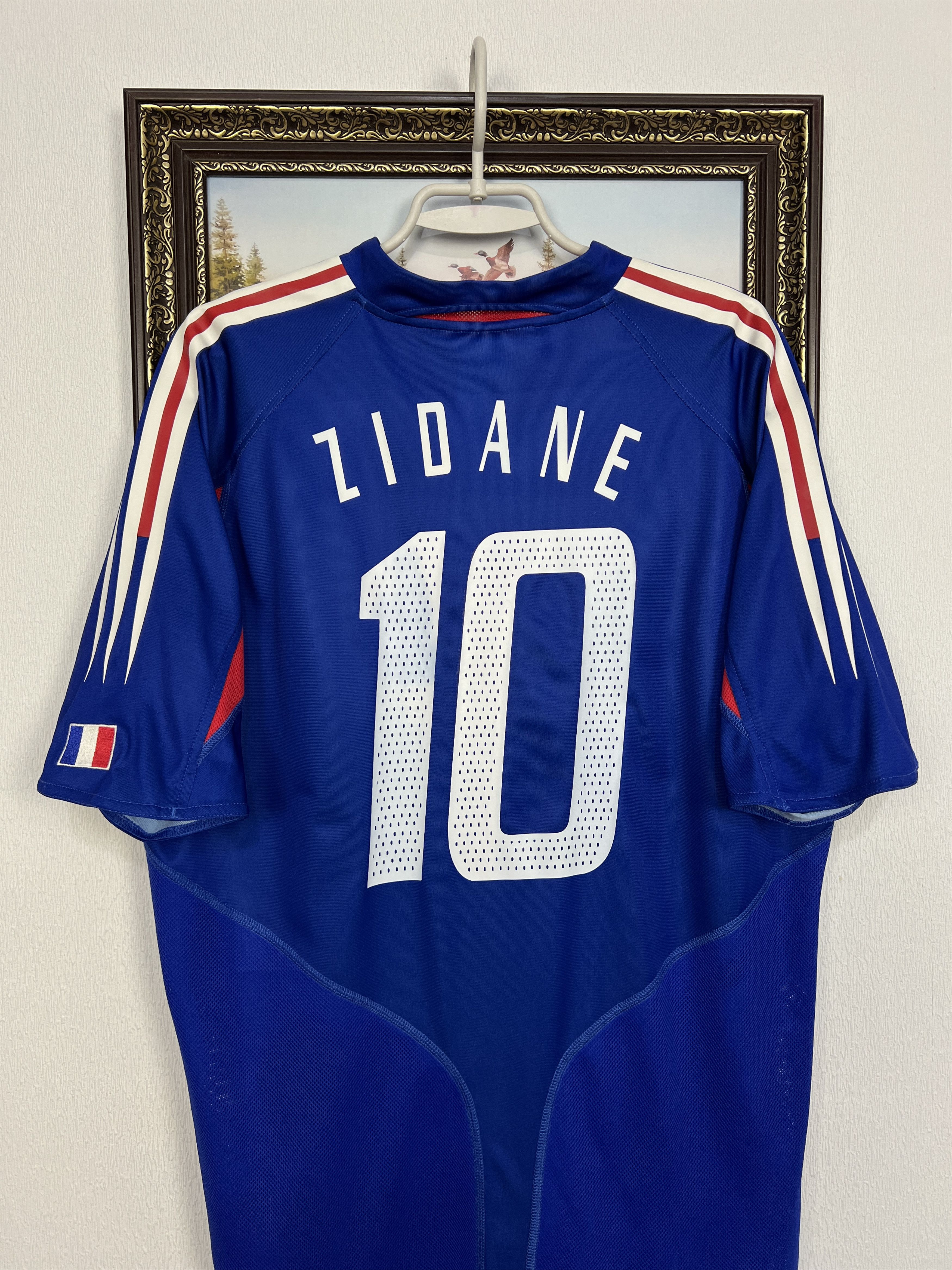 Adidas France football shirt 2004 Soccer #10 Zidane Jersey Trikot Size US L / EU 52-54 / 3 - 2 Thumbnail