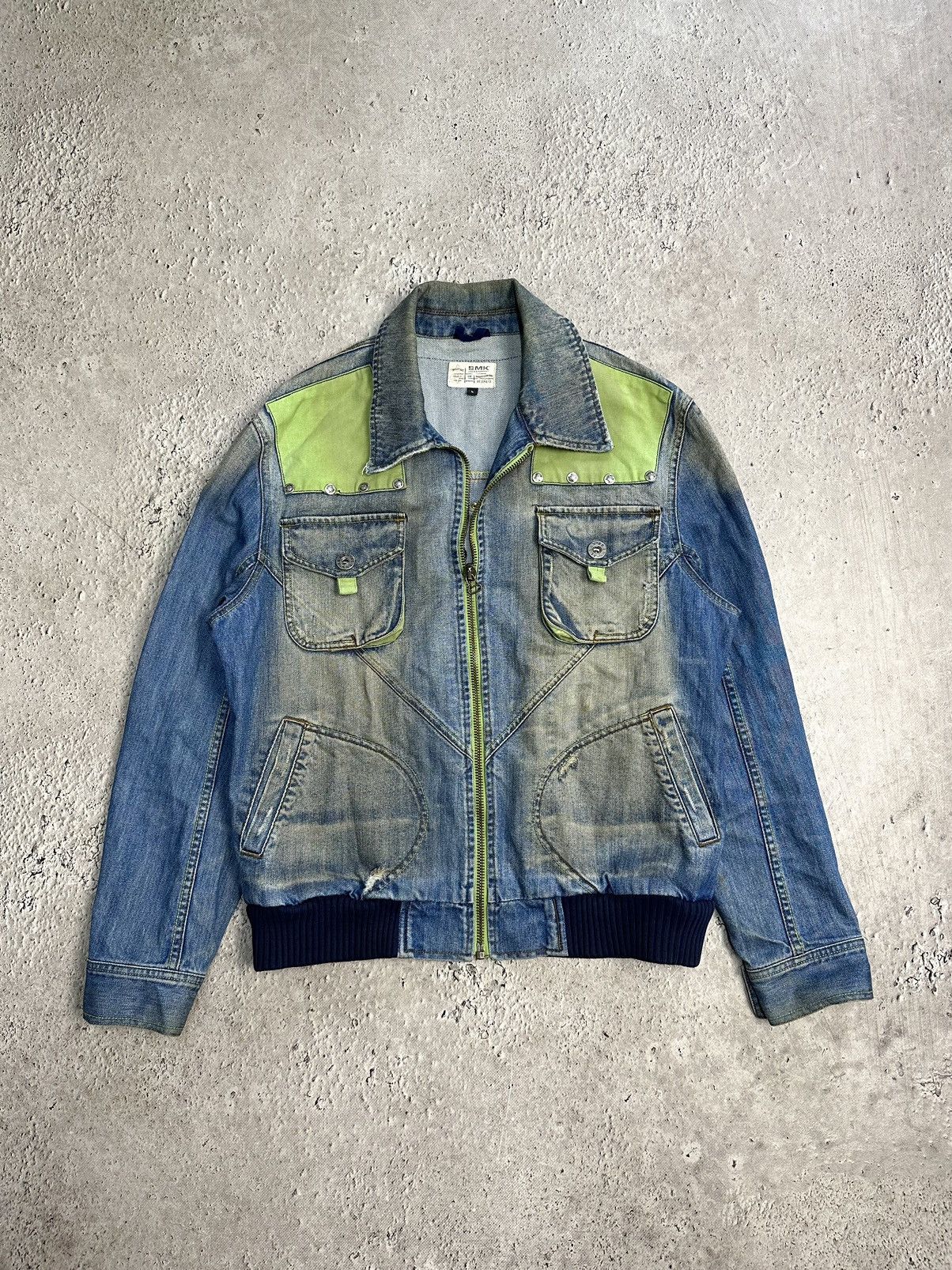 Vintage Diesel Style Distressed Jacket Faded Racing Motor