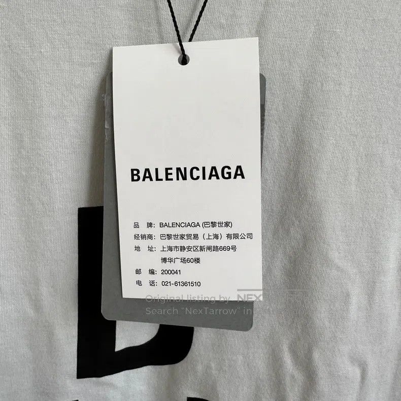 Balenciaga Balenciaga White Letter Print Short Sleeve Size US S / EU 44-46 / 1 - 8 Thumbnail