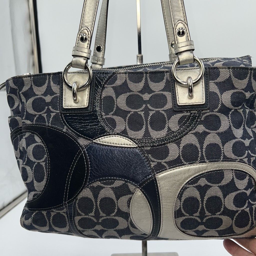 Coach Coach Denim and Leather Signature Tote (no hang tag) Size ONE SIZE - 6 Thumbnail
