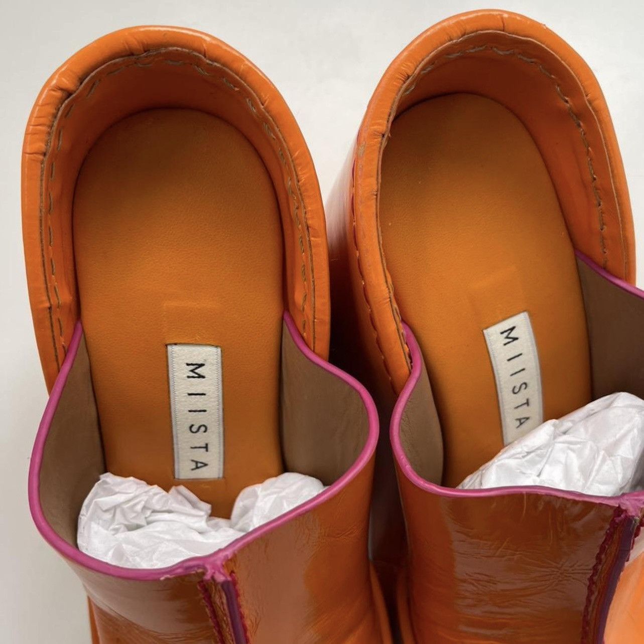 Miista Miista Rhea Platform Sandal Heels in Orange Leather Size US 8 / IT 38 - 4 Thumbnail