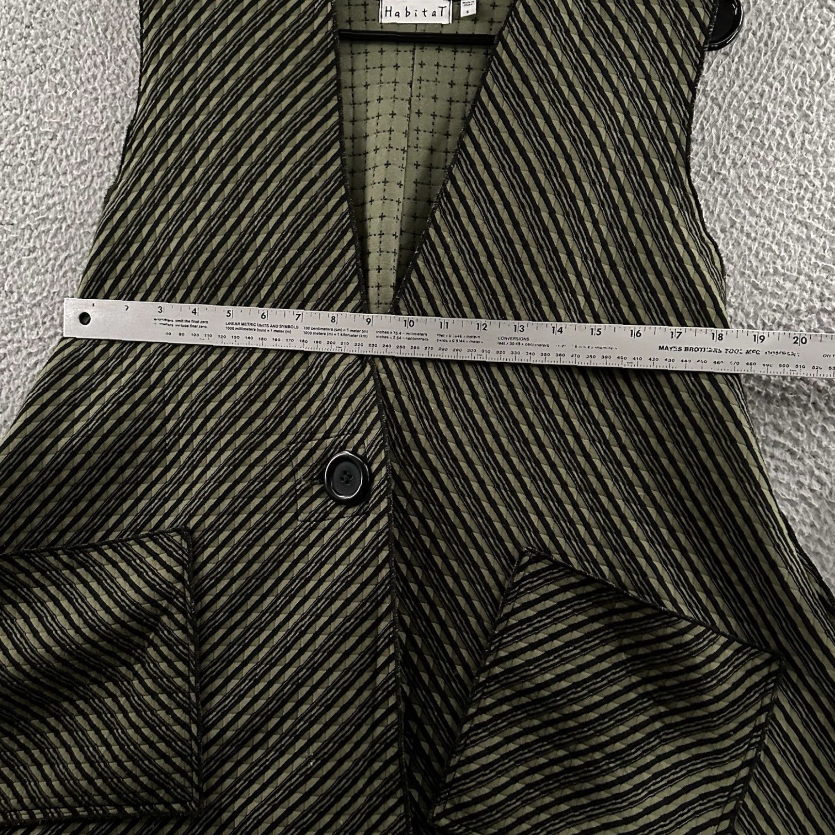 Habitat Habitat Vest Womens Green Size S Pockets Button Front Striped Size S / US 4 / IT 40 - 4 Thumbnail