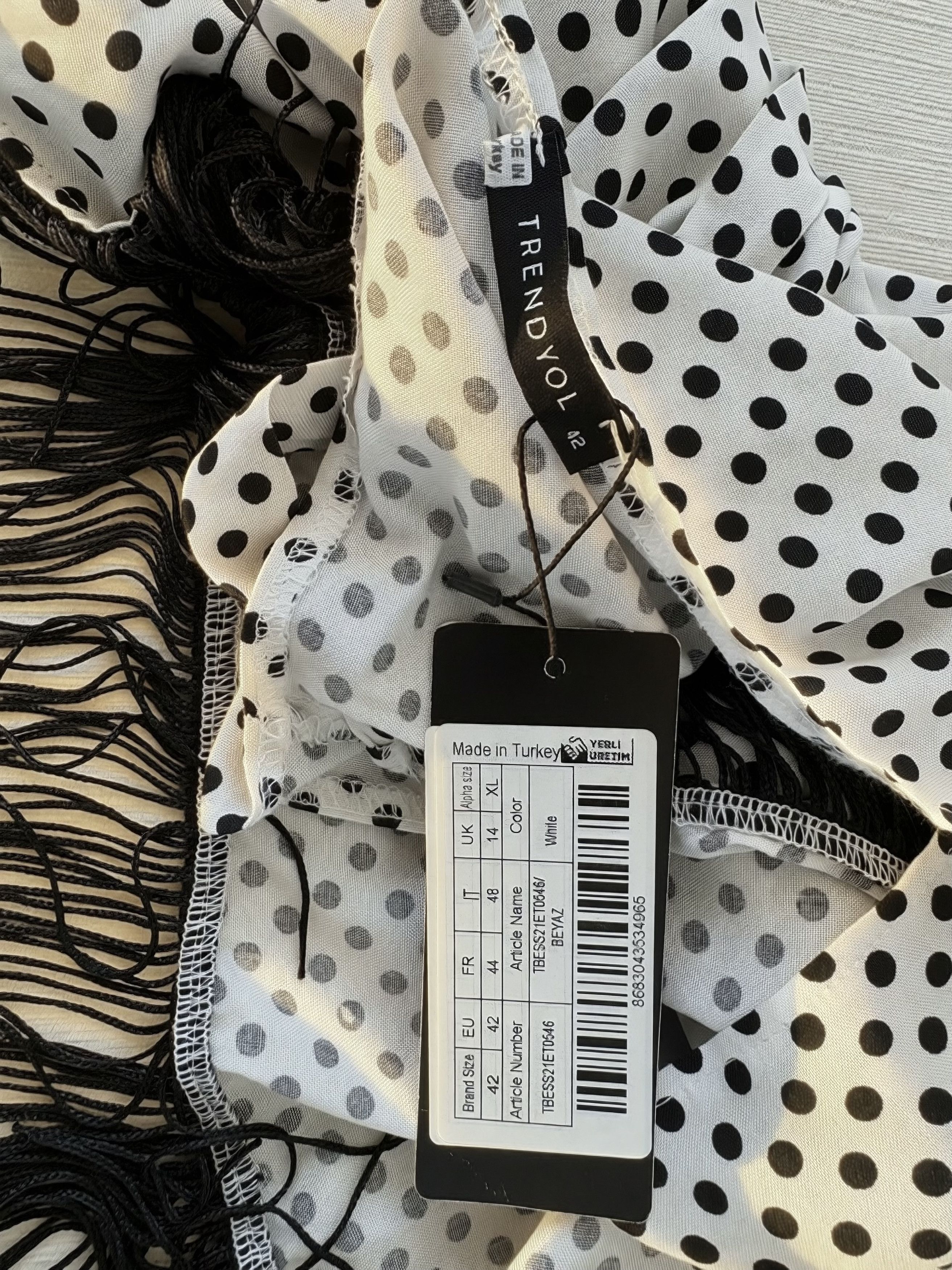 Other Polka Dot Fringe Wrap Skirt Asymmetrical Size M NWT Size 28" / US 6 / IT 42 - 7 Thumbnail