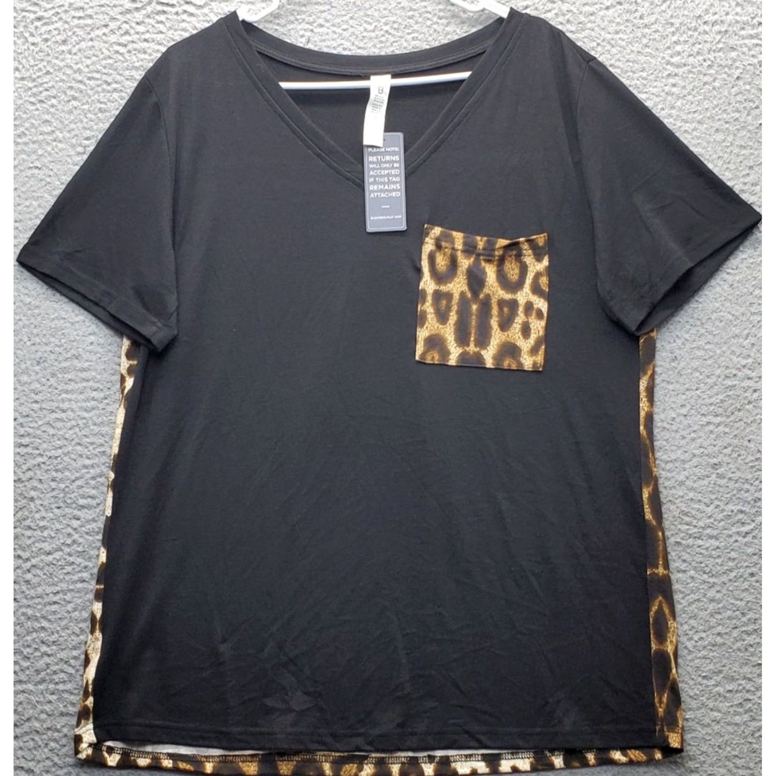 Vintage Blooming Jelly Womens XL Multi Leopard Print Short Sleeve V-Neck Shirt Top Blouse Size XL / US 12-14 / IT 48-50 - 2 Thumbnail