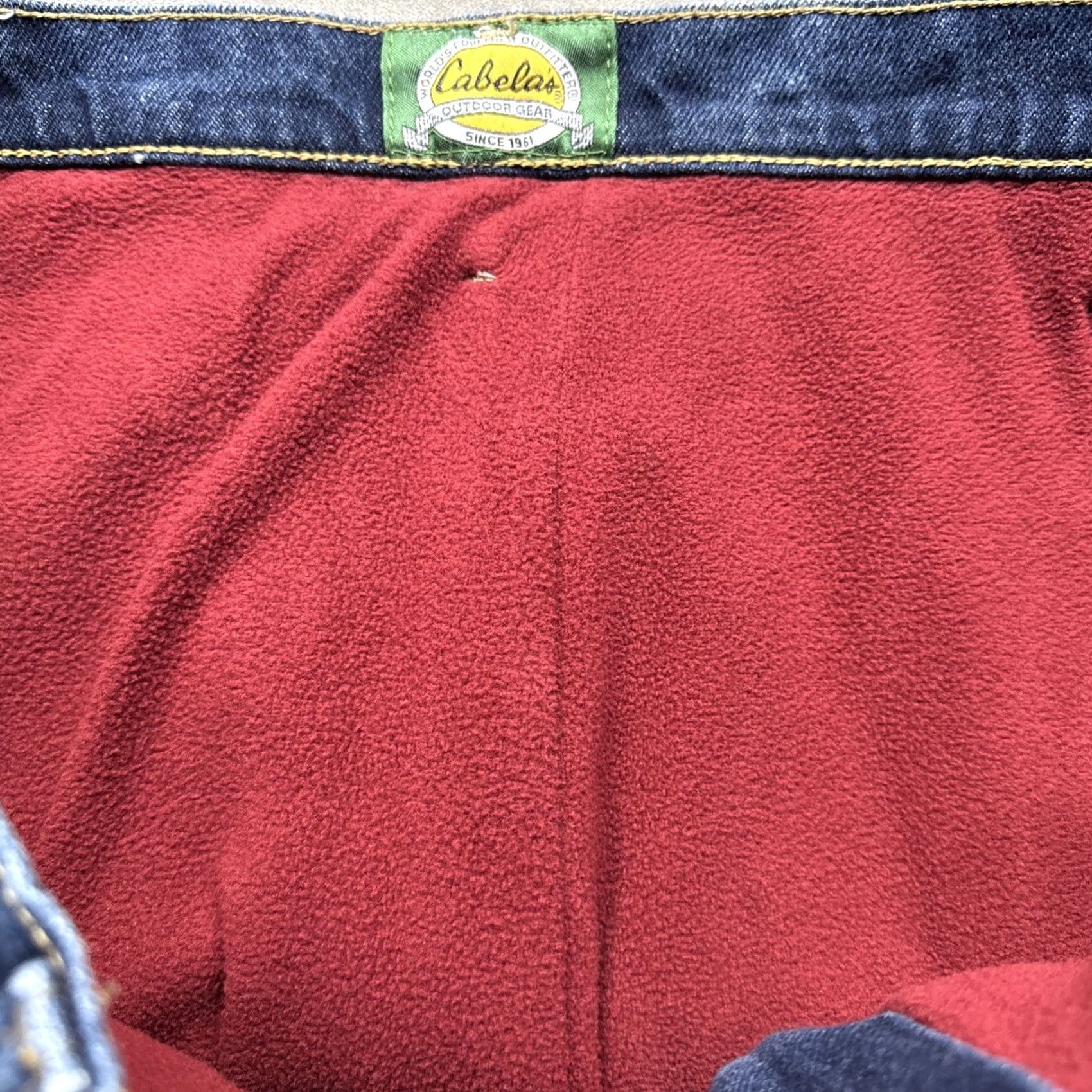 Vintage Cabela's Blue Jeans 40x34 Lined Denim Straight 902224 Men's Regular Roughneck Winter Cotton Jeans Size US 40 / EU 56 - 6 Thumbnail