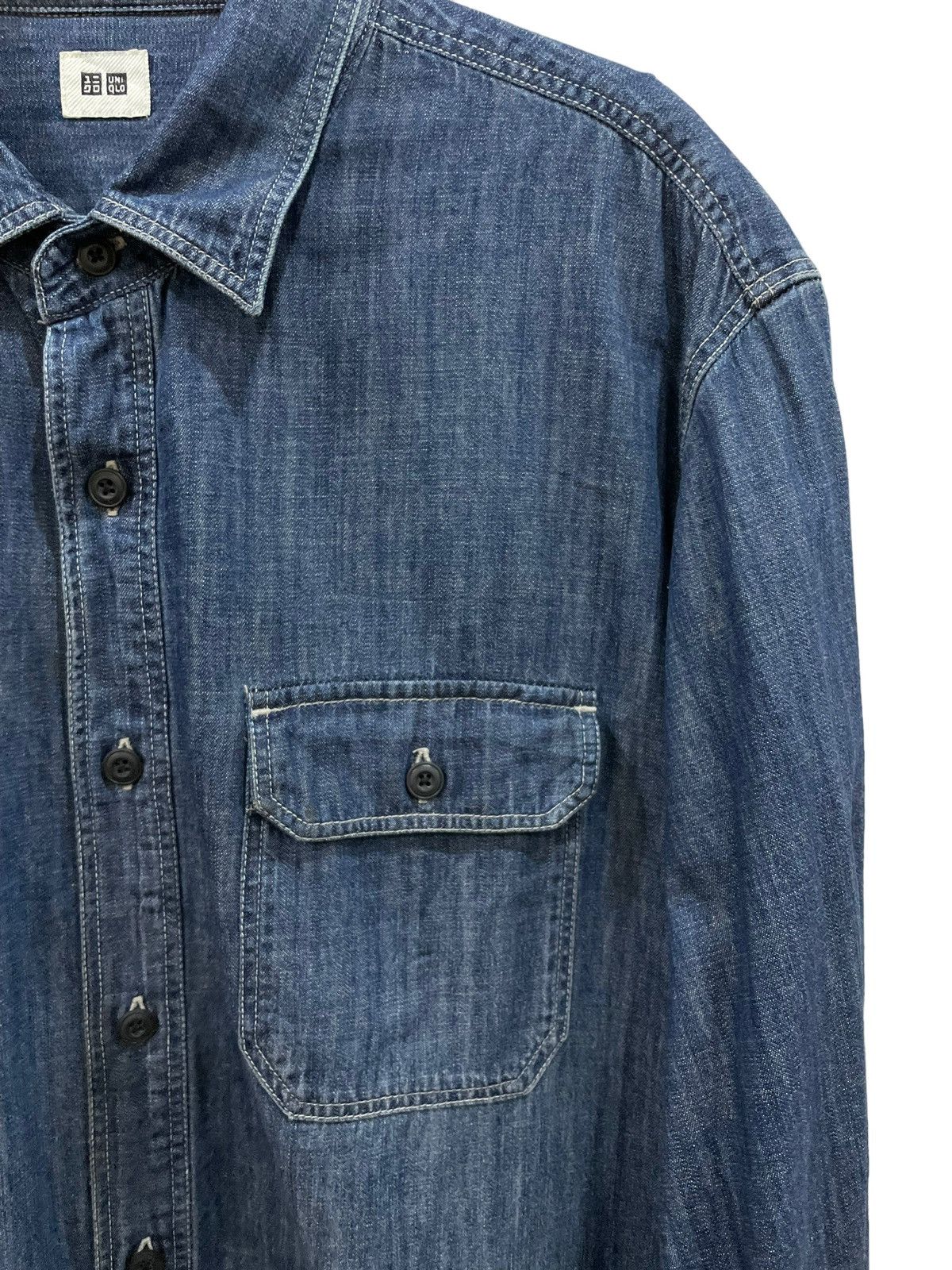 Japanese Brand × Jun Takahashi Vtg Y2k Uniqlo Faded Button Denim Jeans Flannel Size US XL / EU 56 / 4 - 5 Thumbnail