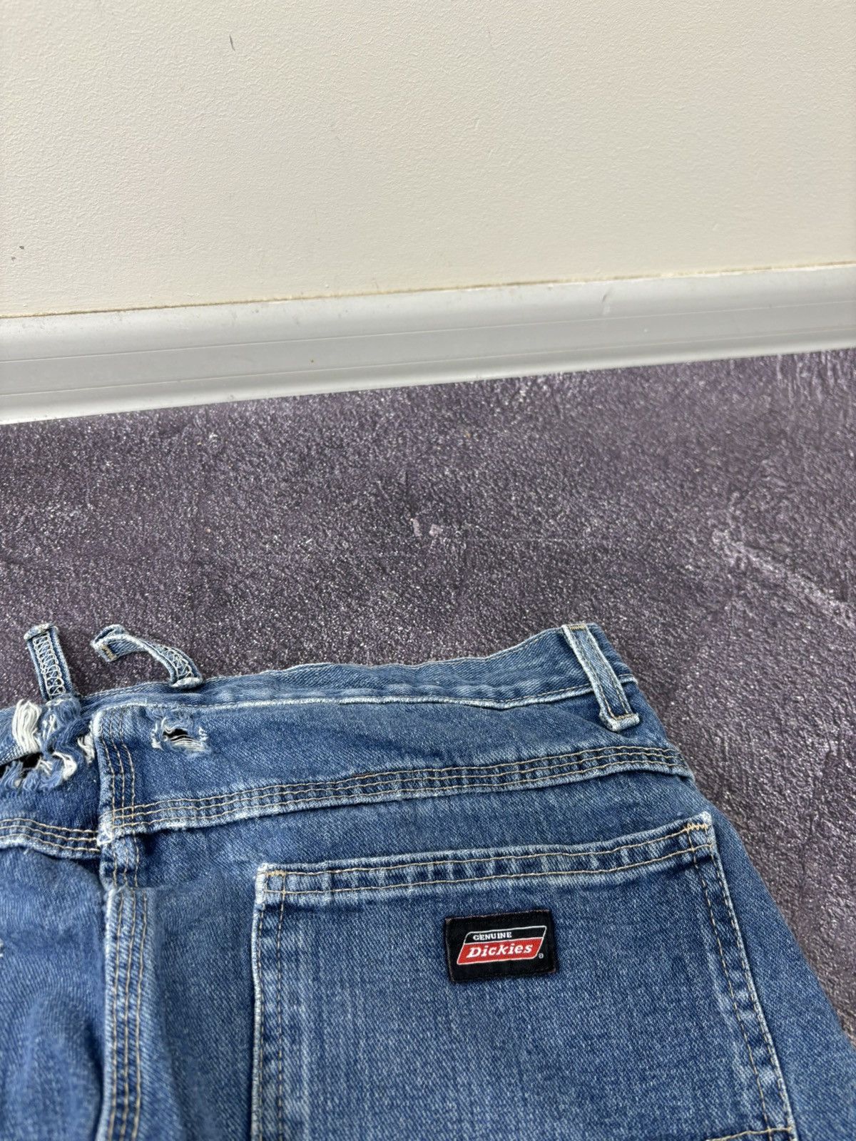 Dickies Vintage Dickies Y2K Relaxed Fit Faded Blue Work Baggy Jeans Size US 34 / EU 50 - 9 Thumbnail