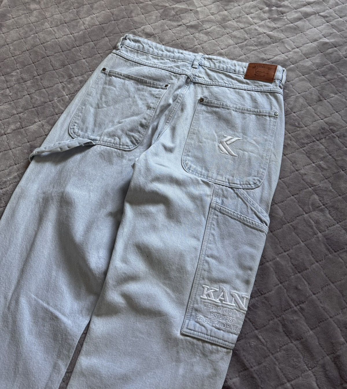 Karl Kani × Vintage Vintage Karl Kani Big Logo Denim Pants Size US 34 / EU 50 - 1 Thumbnail