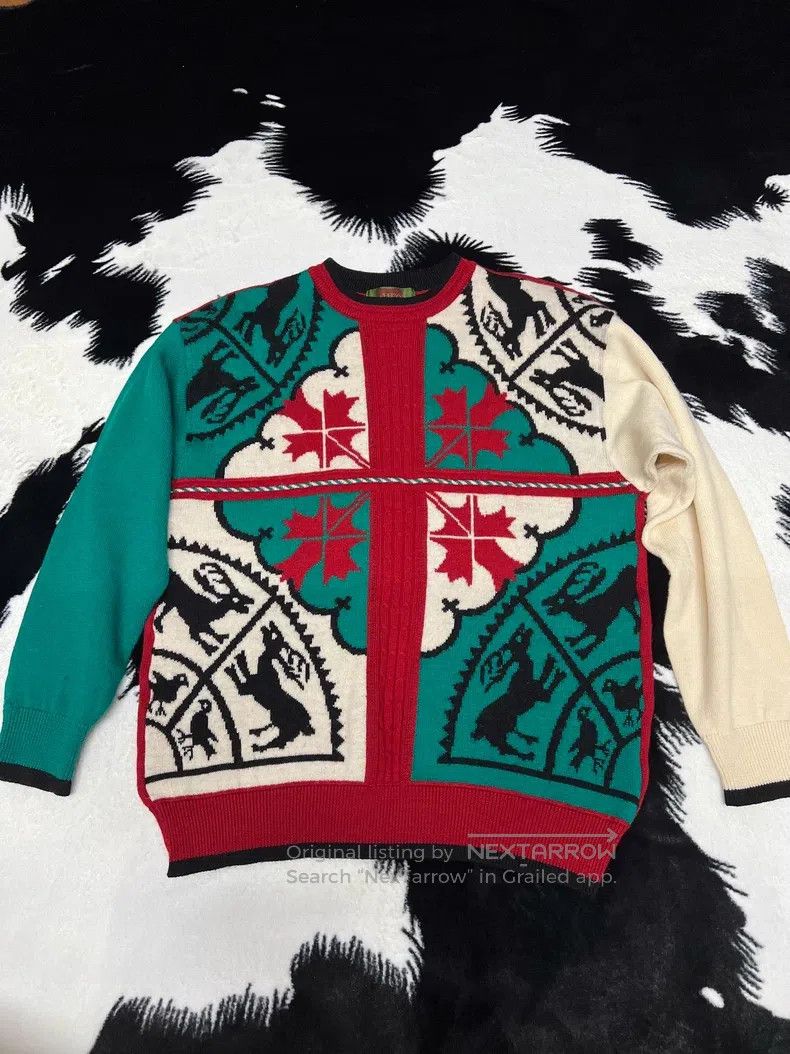 Kenzo Kenzo Christmas Fair Isle Red and Green Knit 100% Wool Size L / US 10 / IT 46 - 2 Thumbnail