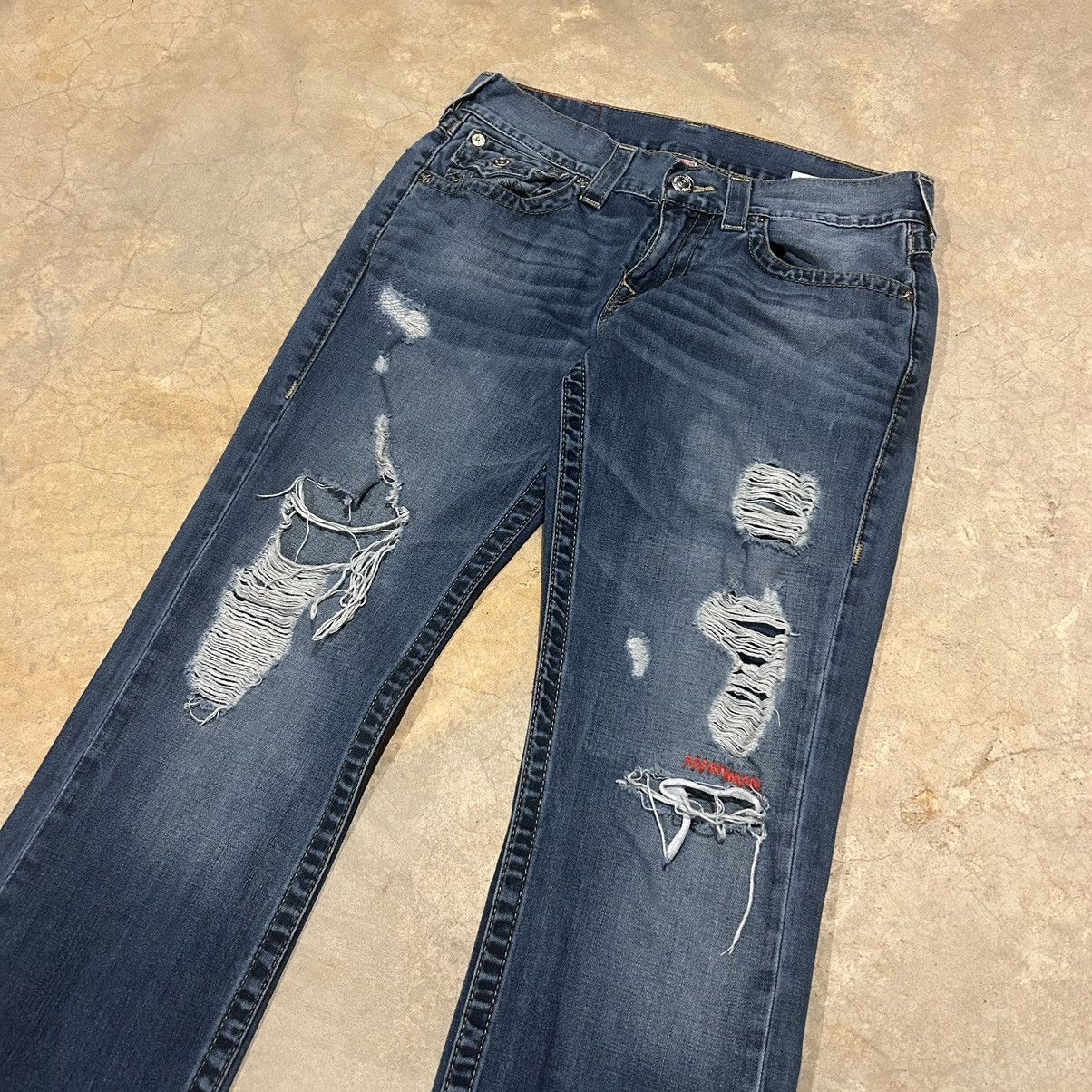 Japanese Brand × True Religion × Vintage Vintage Y2K True Religion Distressed Baggy Jeans Cyber Rare Size US 32 / EU 48 - 7 Thumbnail