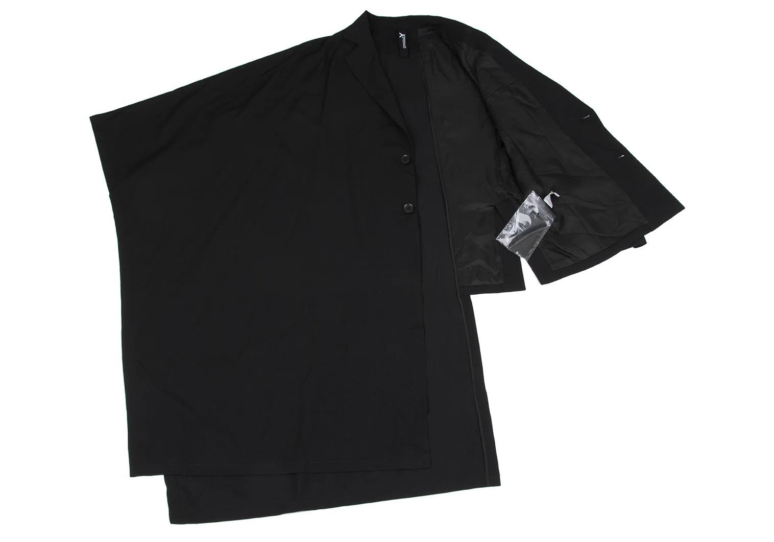 Yohji Yamamoto Asymmetrical Wool Cape Jacket in Black Size 3 Size US L / EU 52-54 / 3 - 9 Thumbnail