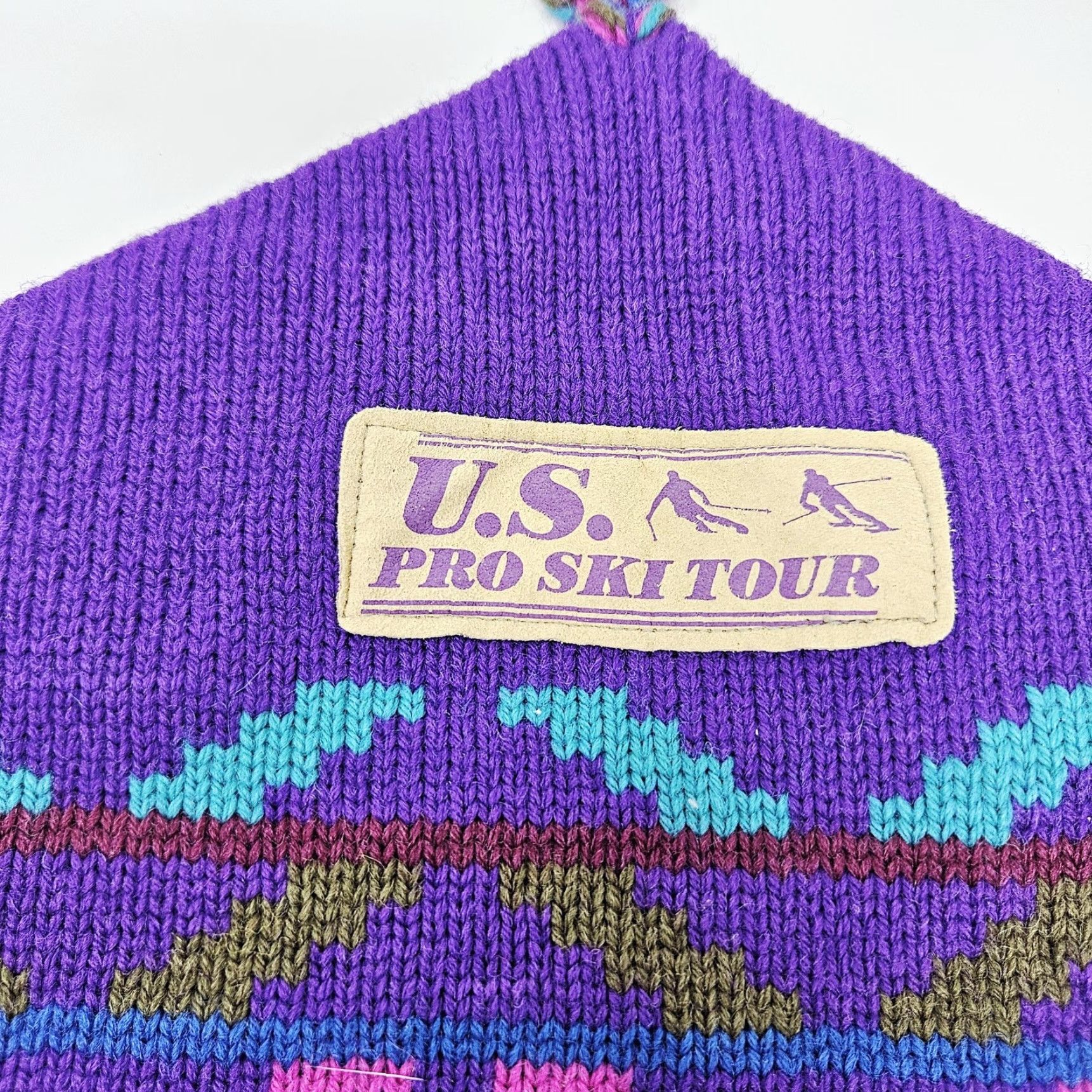 Vintage VINTAGE JYTTE Beanie Hat Mens One Size Purple Knit U.S. Pro Ski Tour 90s Size ONE SIZE - 2 Thumbnail