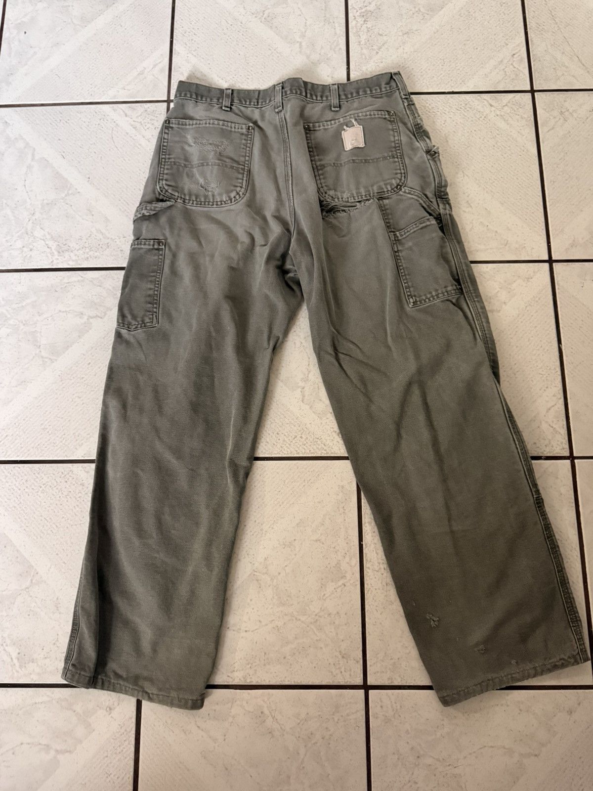Carhartt Vintage olive green Carthartt doubleknee workwear pants Size US 36 / EU 52 - 4 Thumbnail