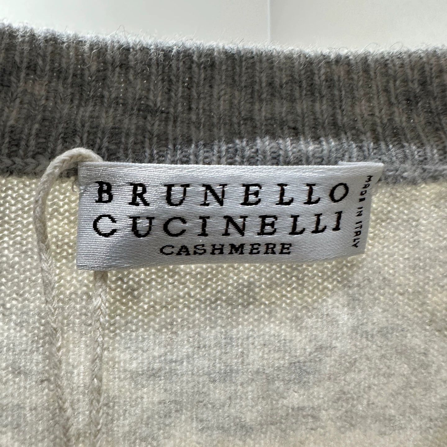 Brunello Cucinelli mar102 sequin check wool cashmere M knit