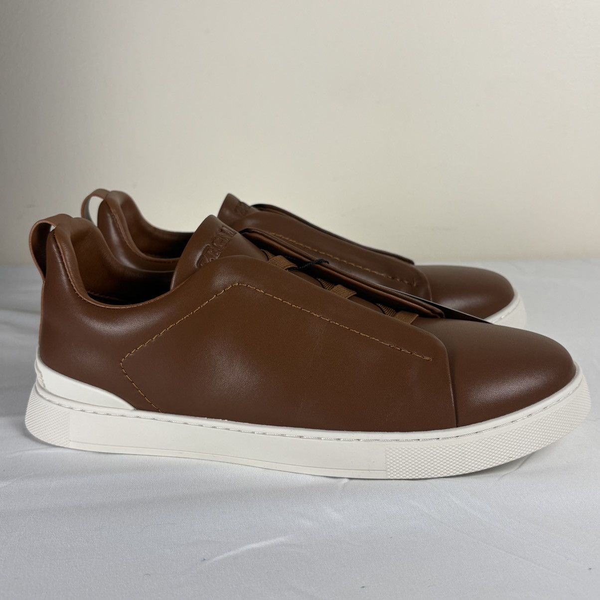 Other Zegna Men’s Brown Leather Low-Top Sneaker | White Sole Size US 11 / EU 44 - 3 Thumbnail