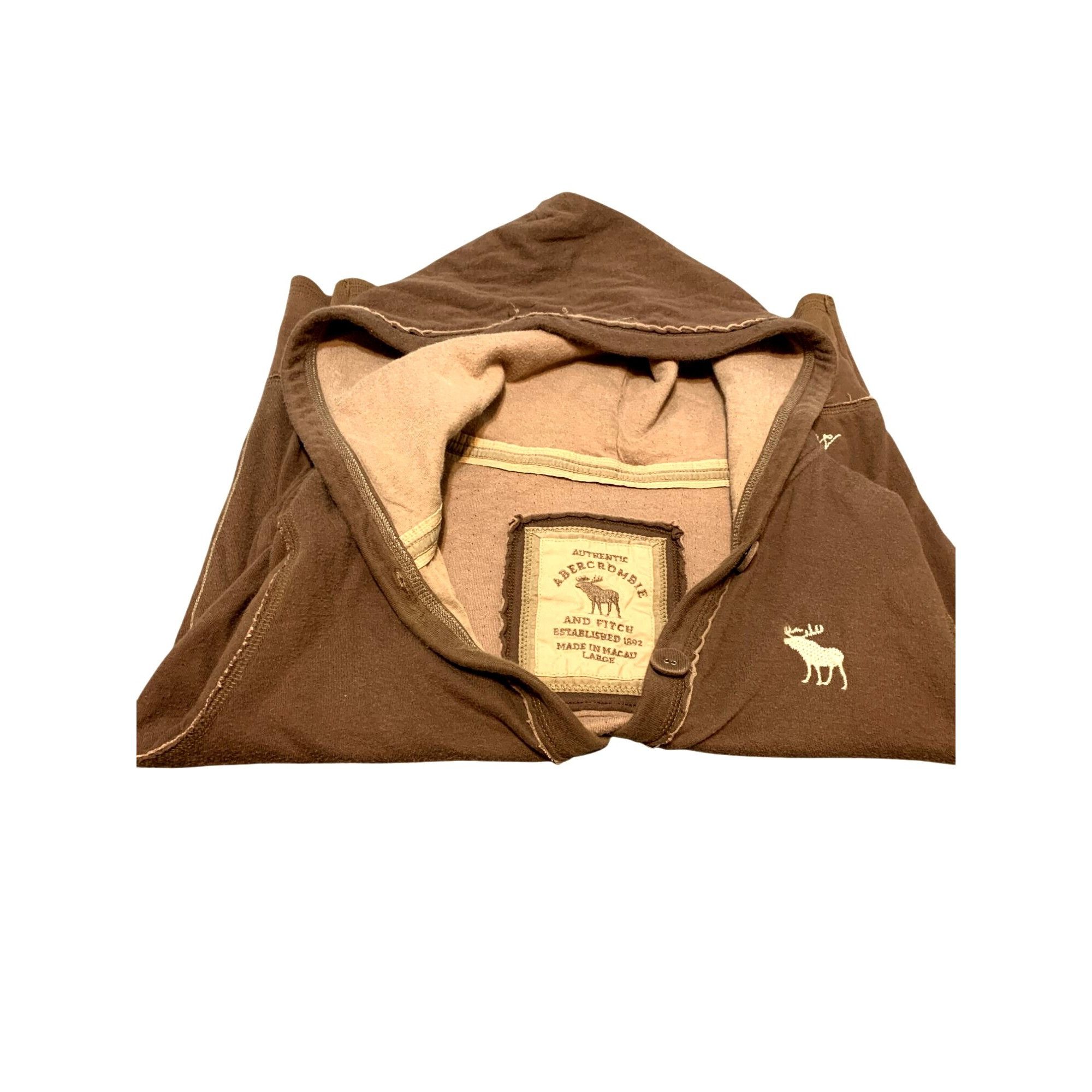Abercrombie & Fitch Vintage Abercrombie & Fitch Women's Brown Button-Up Hoodie J Size L / US 10 / IT 46 - 4 Thumbnail