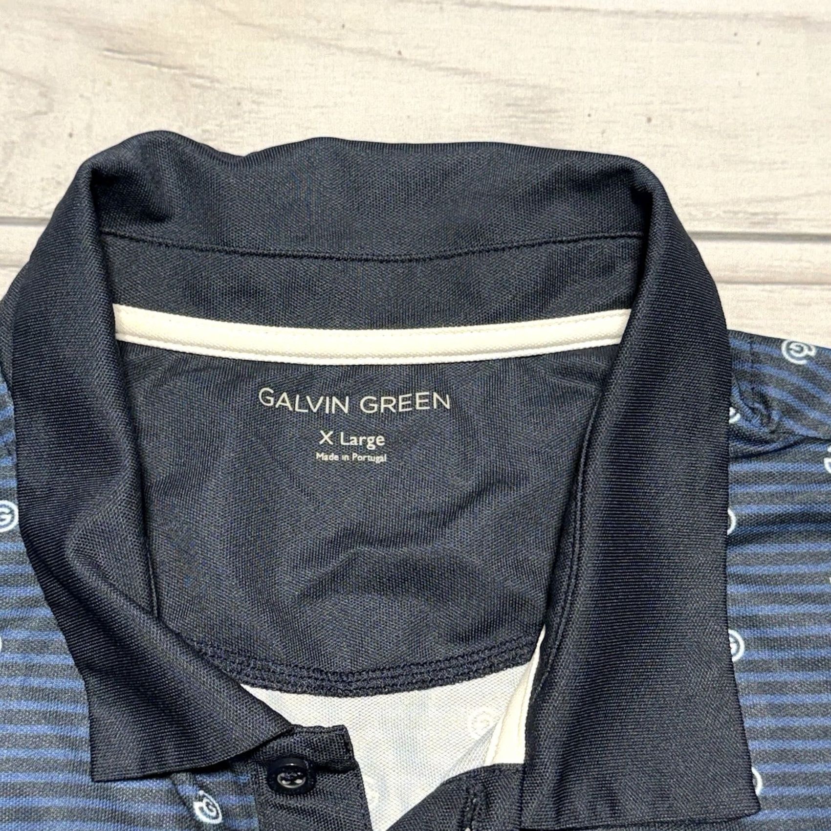 Galvin Green Galvin Green Polo Shirt Mens XL Blue Geometric Golf Collared Short Sleeve Size US XL / EU 56 / 4 - 3 Thumbnail