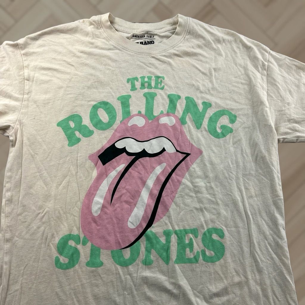 American Eagle Outfitters American Eagle Rolling Stones Short Sleeve T Shirt Mens XS/S Beige Size US S / EU 44-46 / 1 - 1 Thumbnail