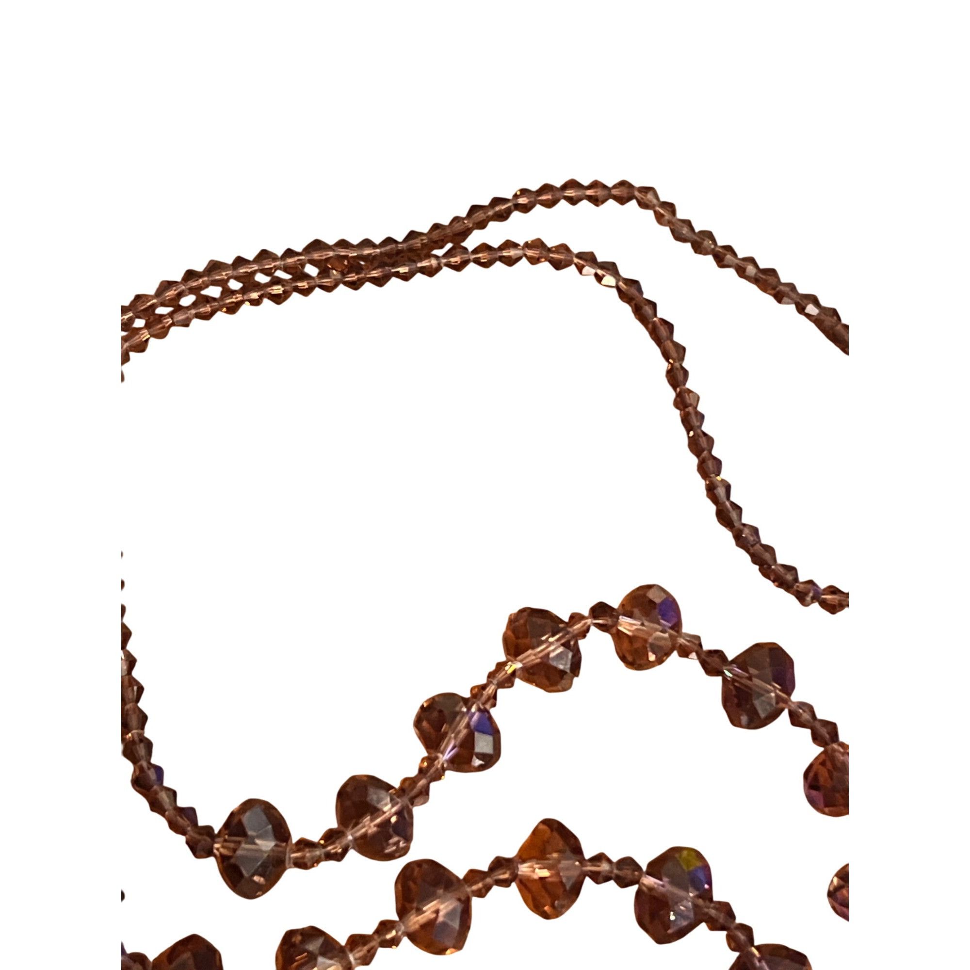Other Vintage Glass Bead Tassel Necklace Smokey Purple No Clasp 27 Size ONE SIZE - 4 Thumbnail