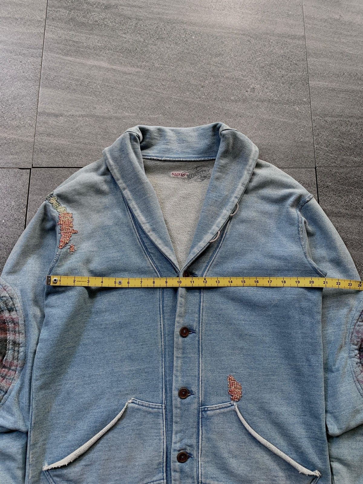 Kapital Kountry FREE TAX! Distressed Elbow Patch Denim Jacket Size US M / EU 48-50 / 2 - 22 Thumbnail