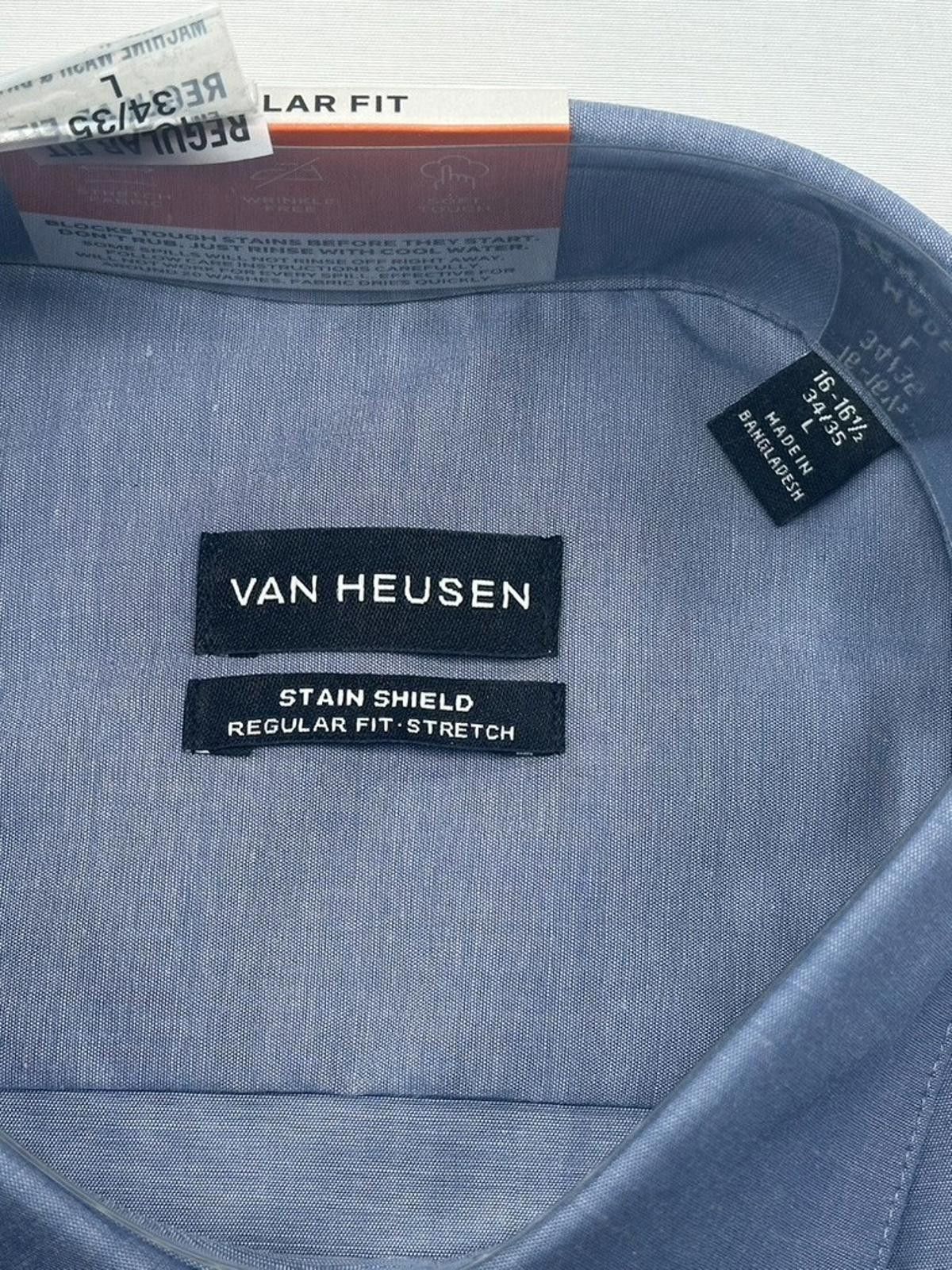 Van Heusen Van Heusen Stain Shield Stretch Regular Fit Blue Men's L Size 42R - 9 Thumbnail