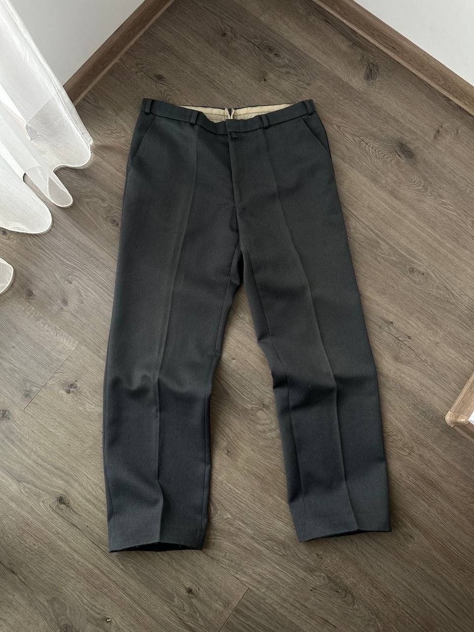 Vintage Antique Japanese Gray Wool Straight Pipes Pants