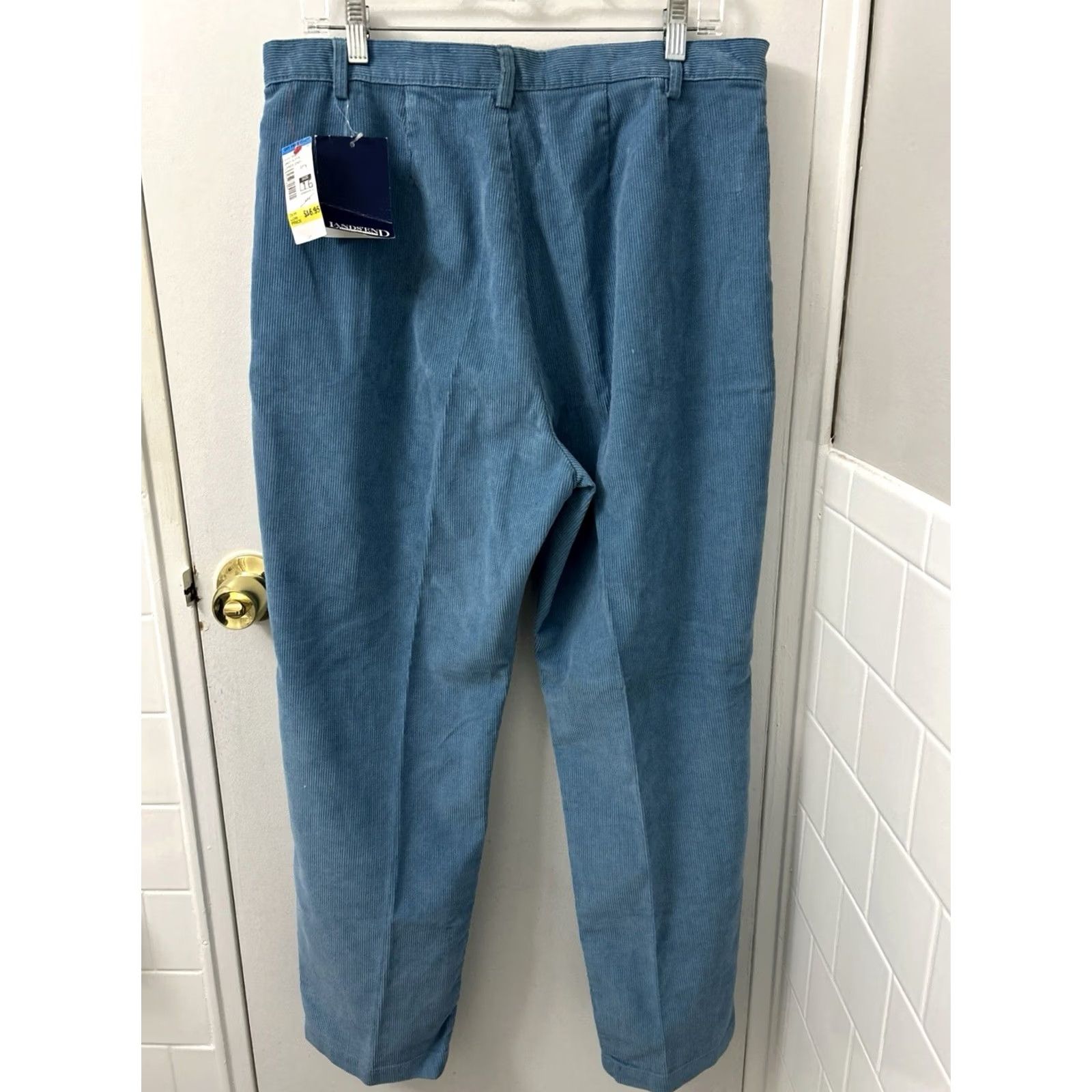 Lands' End VINTAGE Lands' End Pants Womens 16P Blue Corduroy Classic Cords Petite Pocket Zipper Button Dress Pants Womens Size 38" / US 16 / IT 52 - 6 Thumbnail