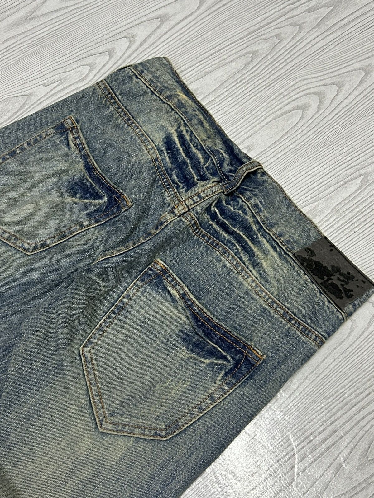 Le Grande Bleu (L.G.B.) Betty Blue Love Denim Fade Washed Patina Heavy Stacked Hem Size US 30 / EU 46 - 17 Thumbnail