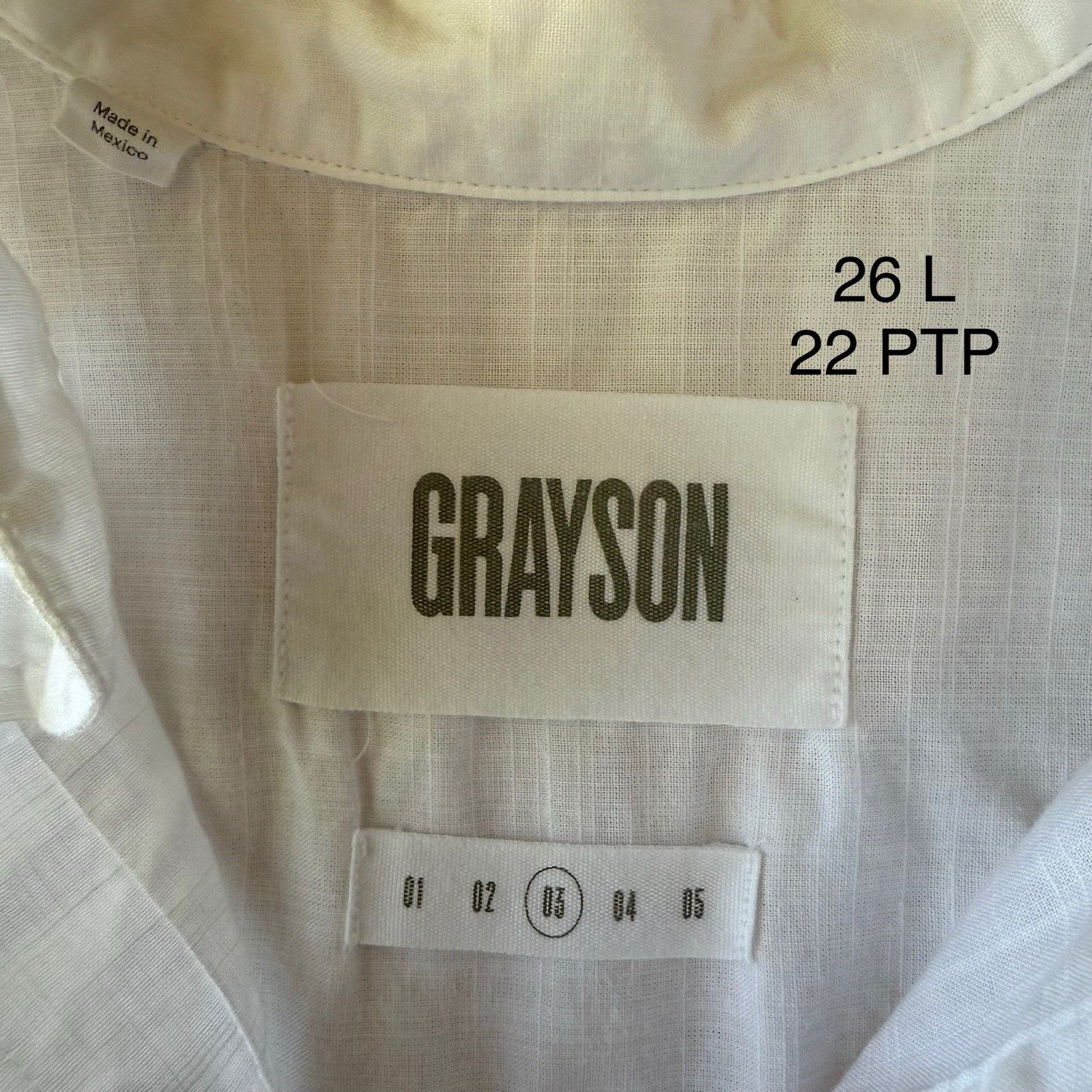 Other Grayson The Hero Shirt Women's 3 White Button Up 100% Cotton Size M / US 6-8 / IT 42-44 - 7 Thumbnail
