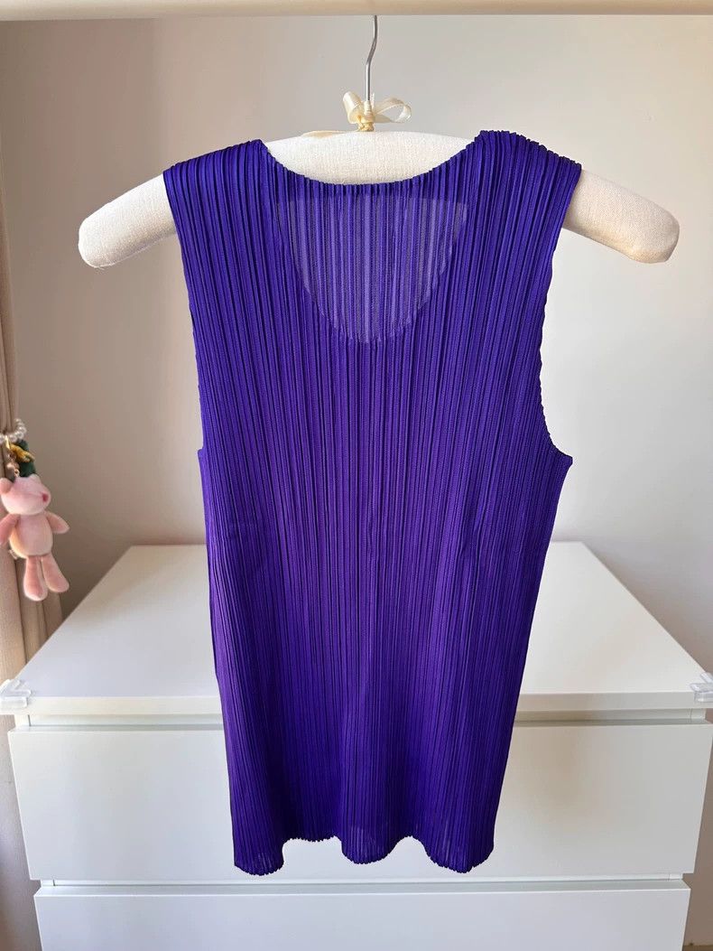 Issey Miyake Issey Miyake size:3 Purple pleated vest Size XS / US 0-2 / IT 36-38 - 4 Thumbnail