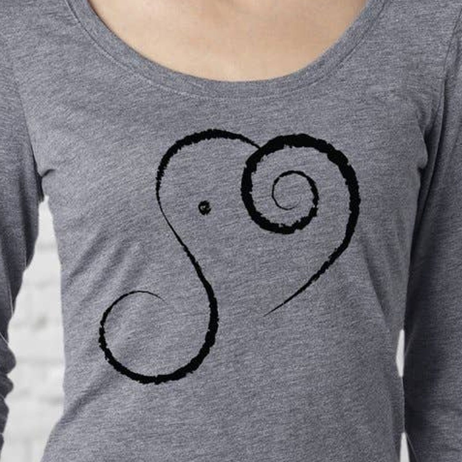 Handmade New Large Elephant Spirit Long Sleeve Cotton Blend Tee Size L / US 10 / IT 46 - 2 Thumbnail