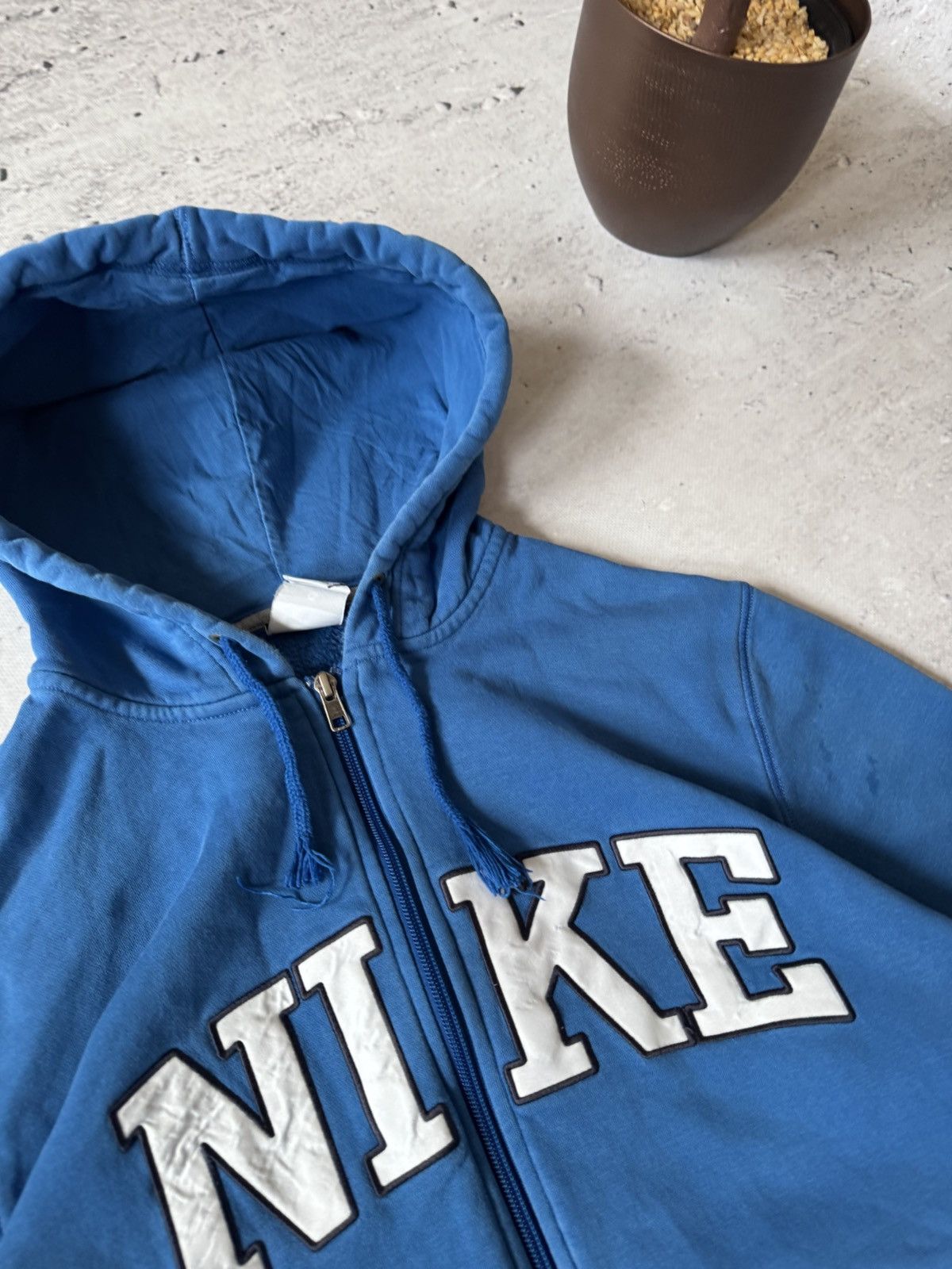 Nike × Vintage NIKE VINTAGE 00s y2k OVERSIZE BAGGY ZIP HOODIE CENTER LOGO Size US L / EU 52-54 / 3 - 5 Thumbnail